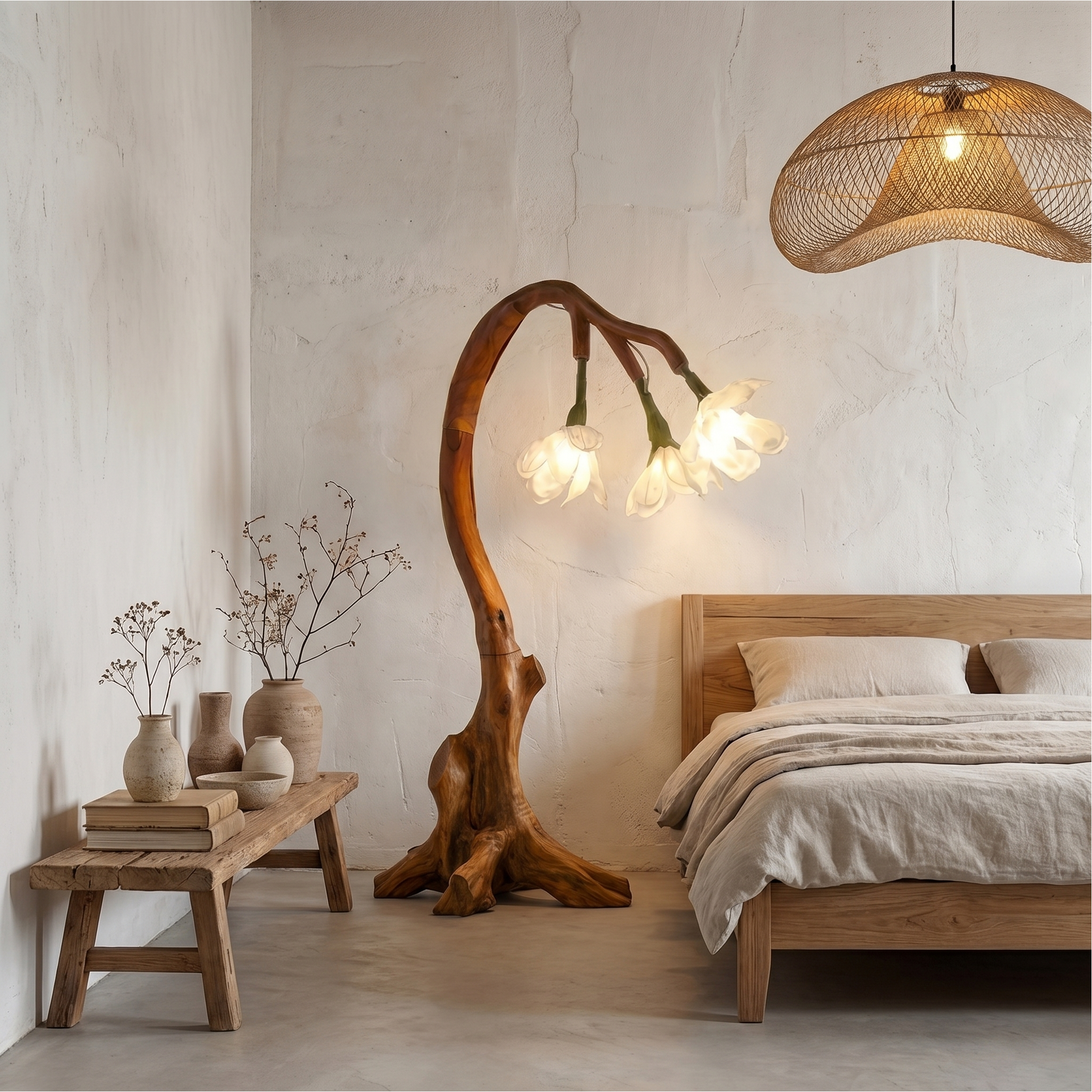 Organic Modern Floral Floor Lamp For Living Room And Bedroom