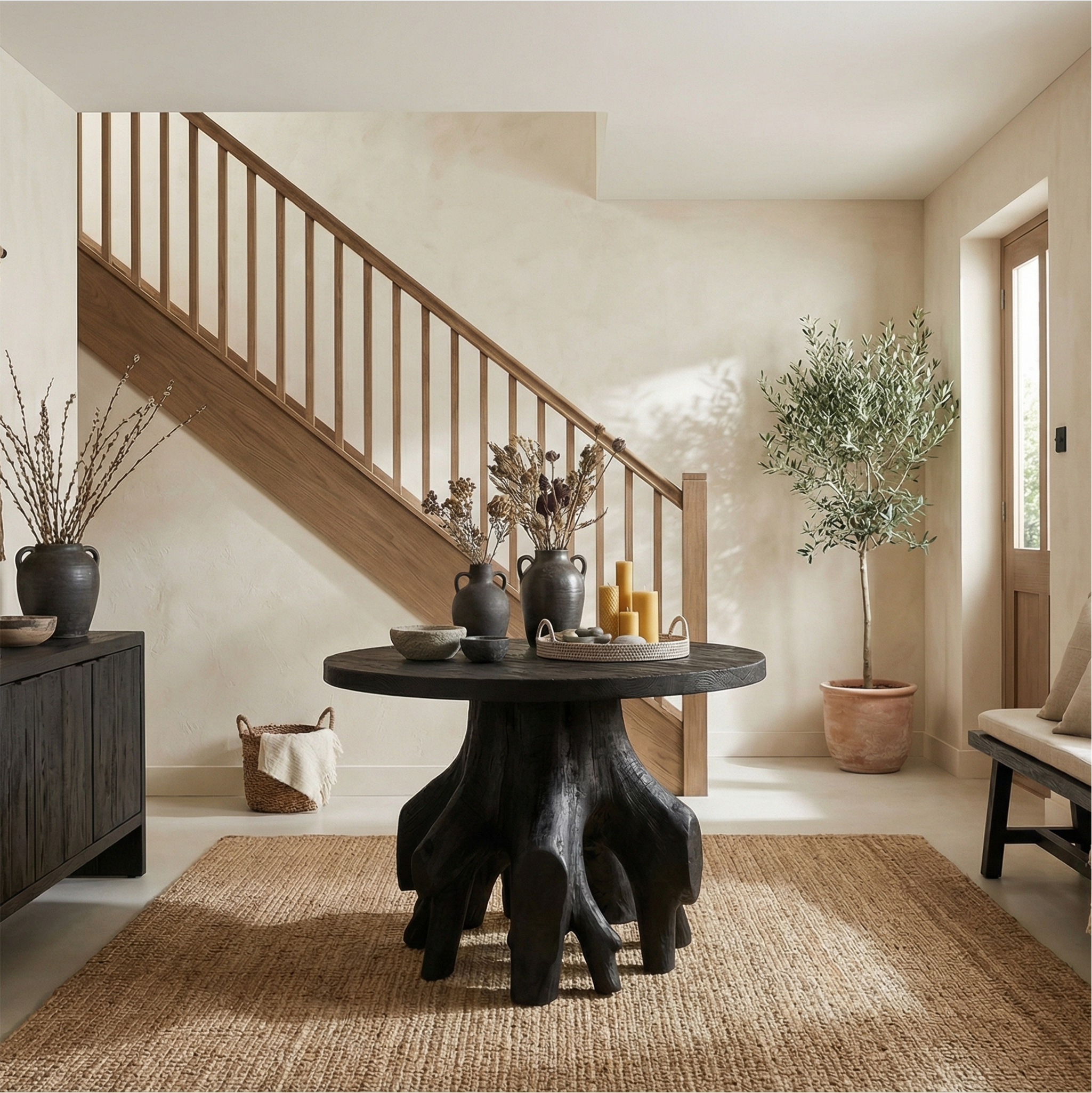 Organic Sculptural Foyer Table For Entryway Or Living Room