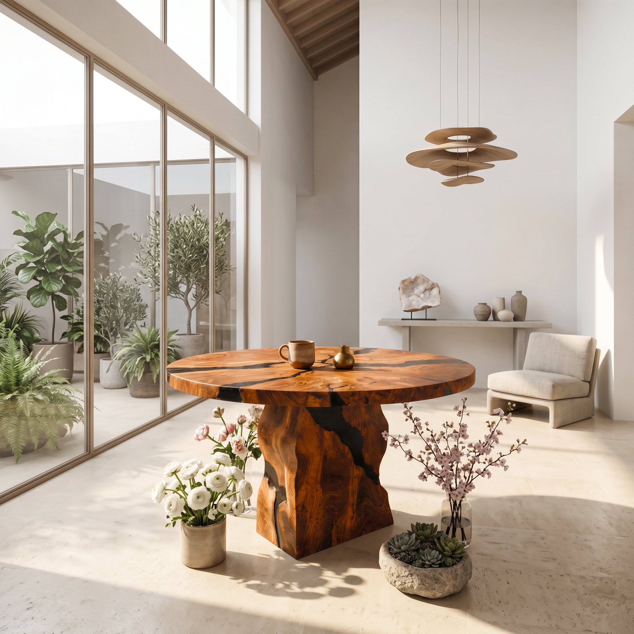 Rustic Foyer Table Handcrafted Solid Wood Design For Entryway
