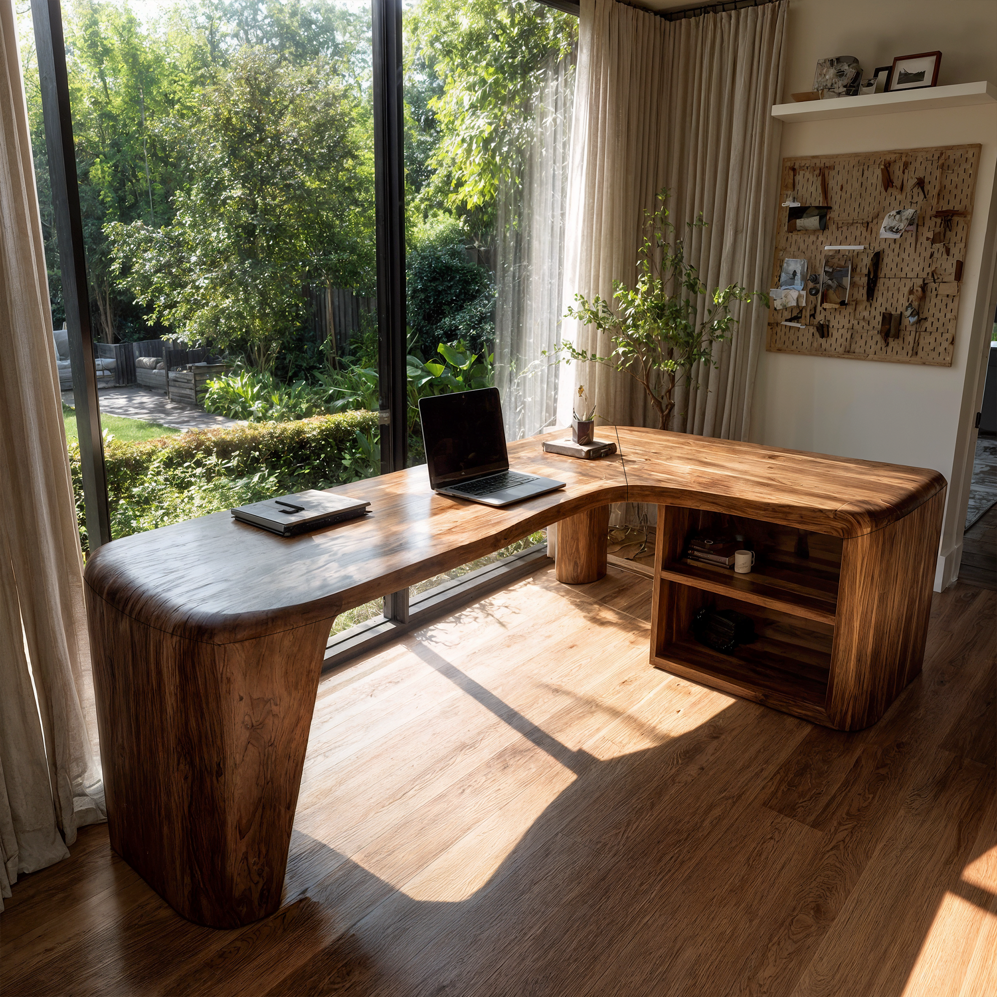 Organic Corner Desk Handcrafted Wood Design For Home Office