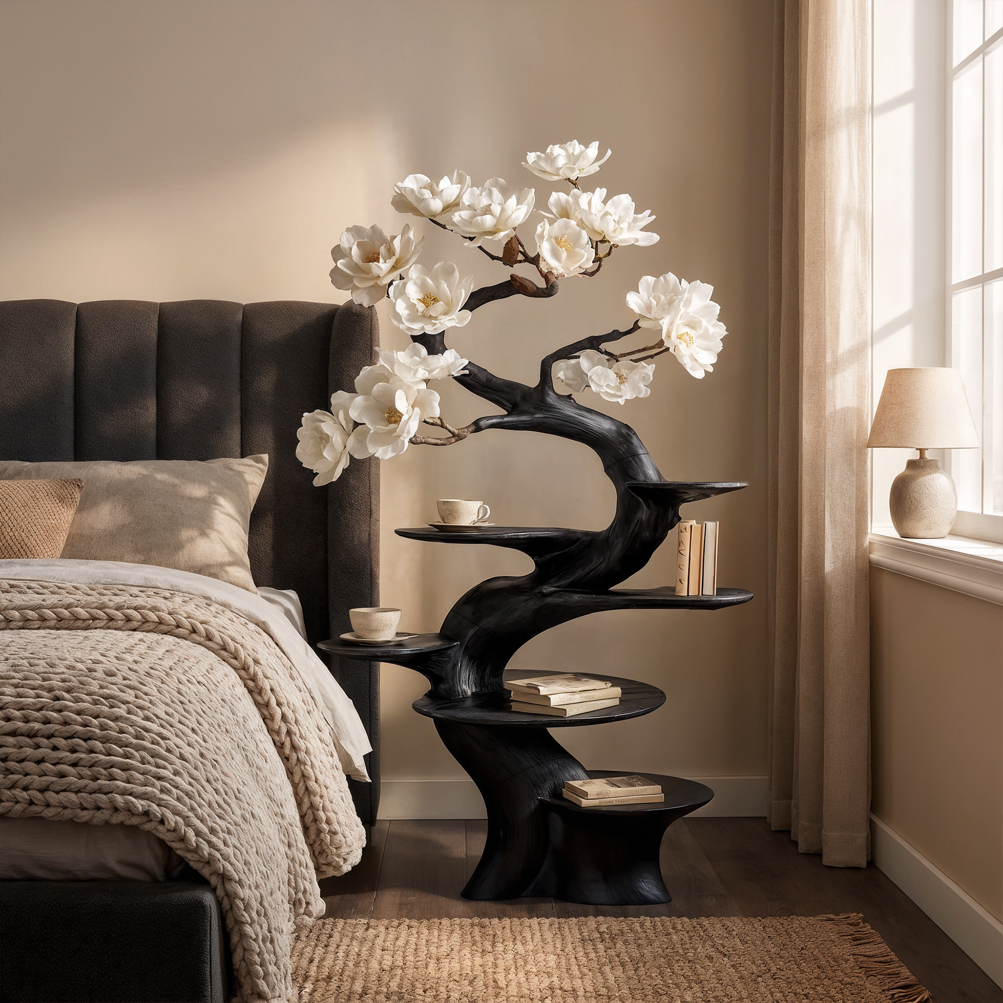 Organic Sculptural Nightstands For Bedroom