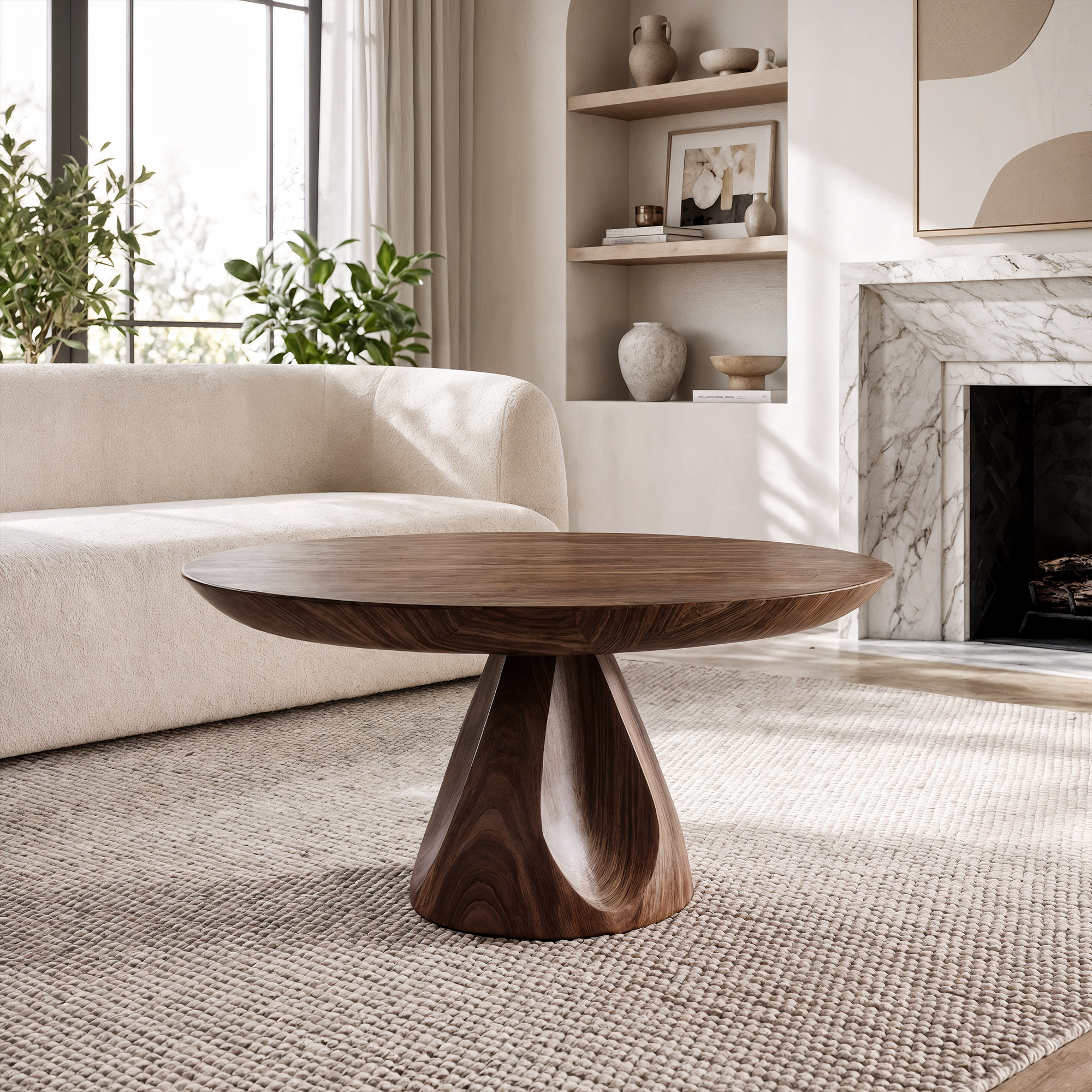 Contemporary Round Coffee Table Living Room Or Family Room