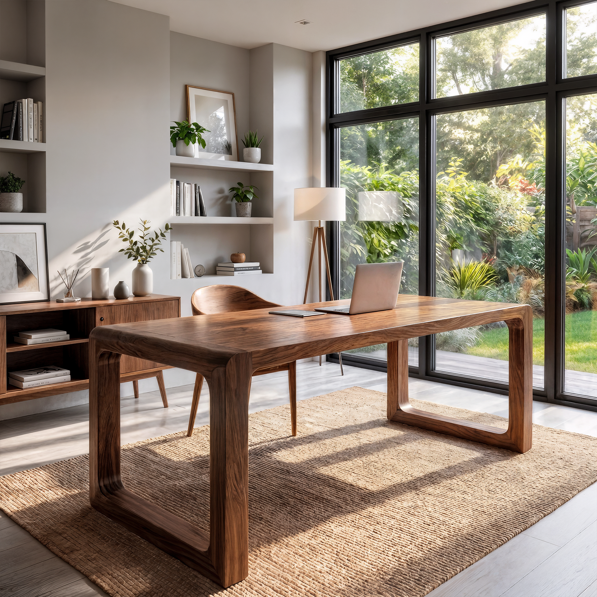 Handcrafted Wooden Desk For Home Office Productivity And Comfort
