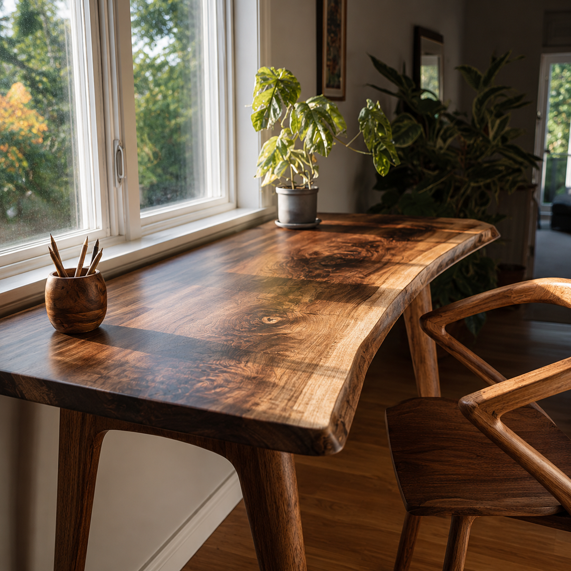 Rustic Solid Wood Desk For Home Office And Study Room