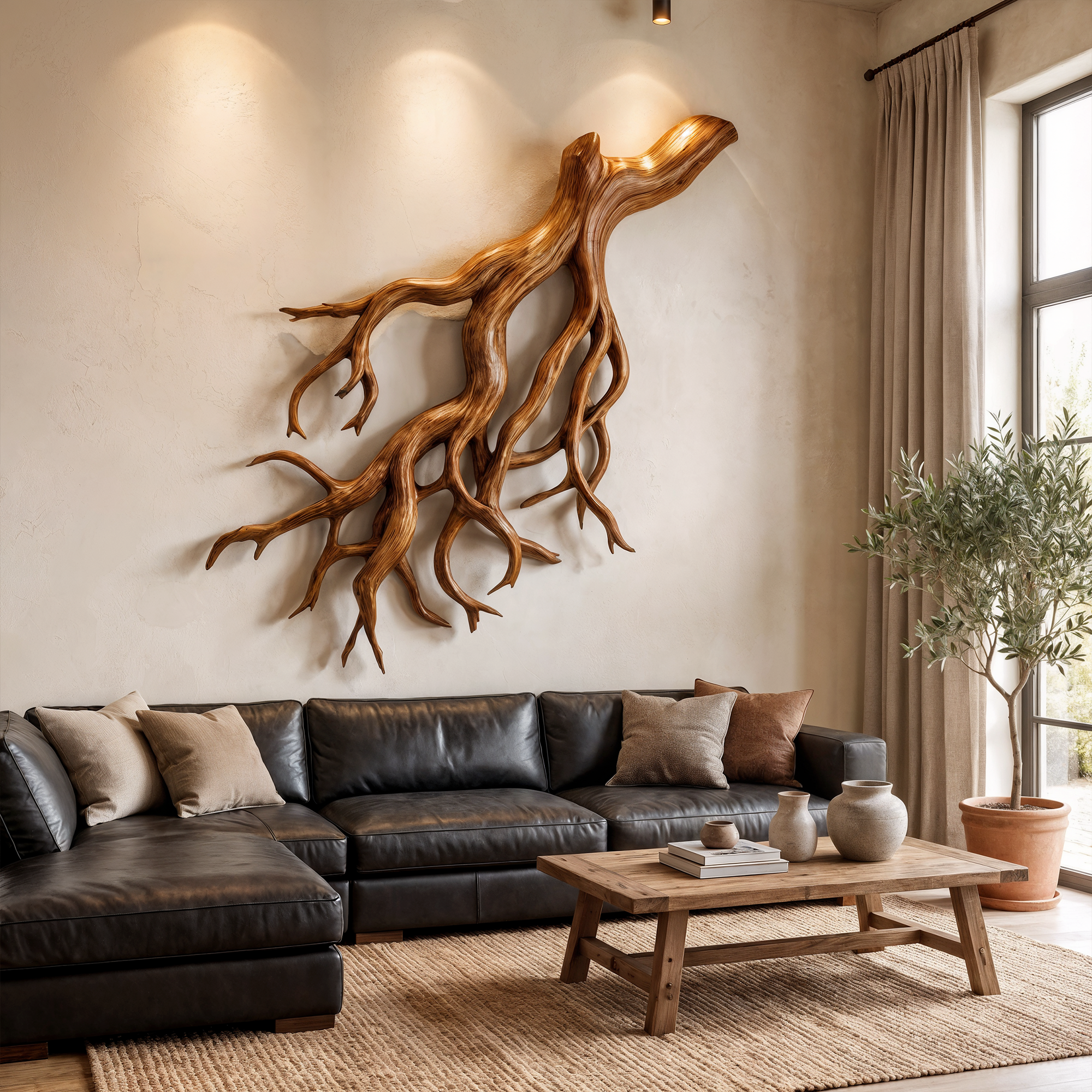 Rustic Tree Root Wall Art Living Room And Lounge