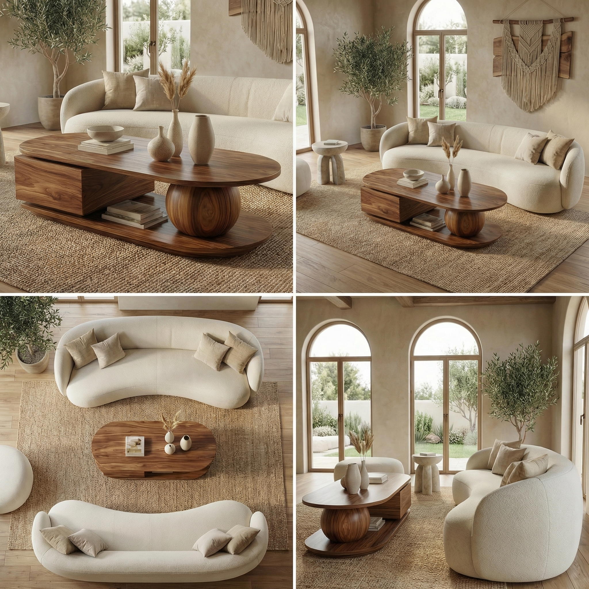 Rustic Coffee Table Solid Wood For Living Room