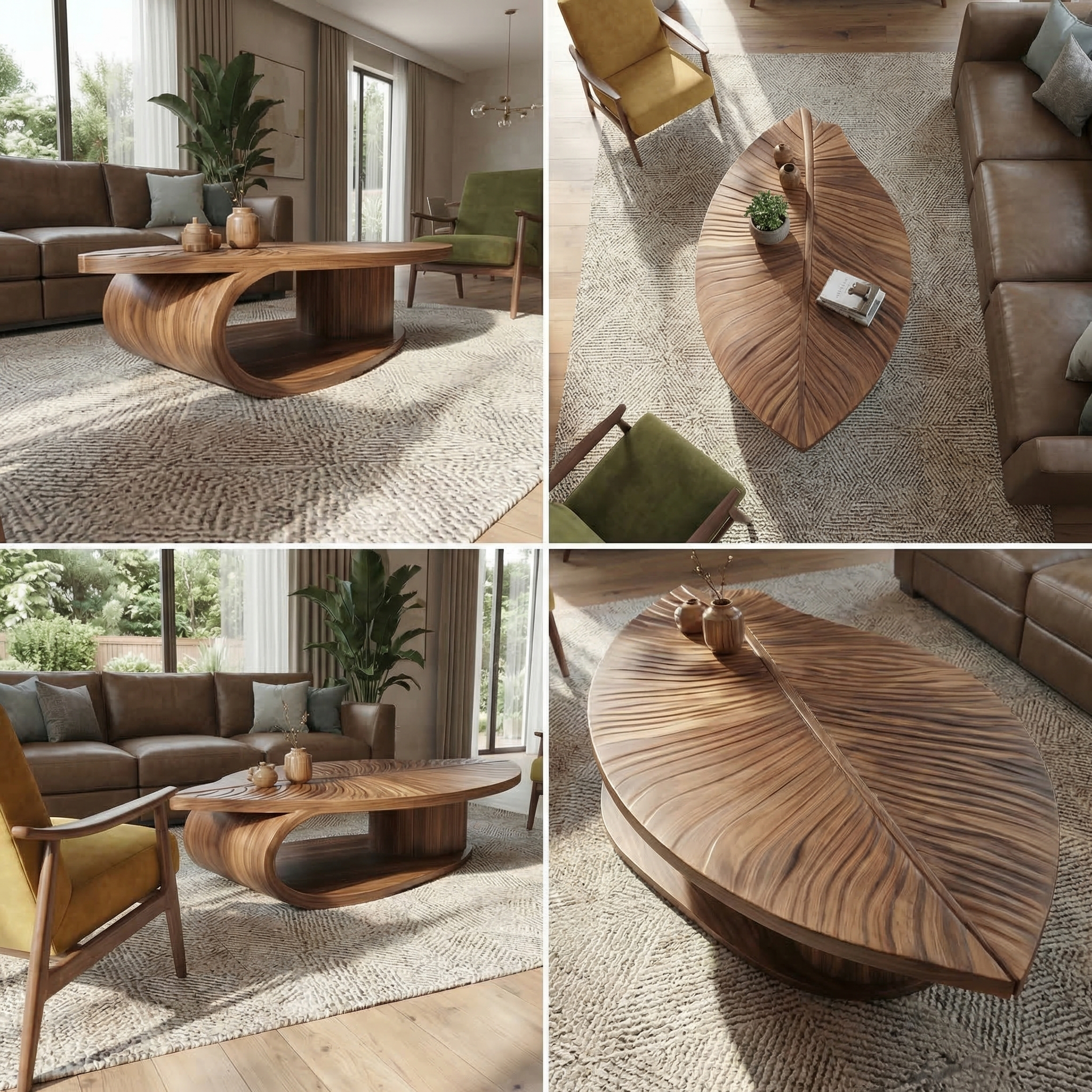 Scandinavian Solid Wood Coffee Table For Living Room