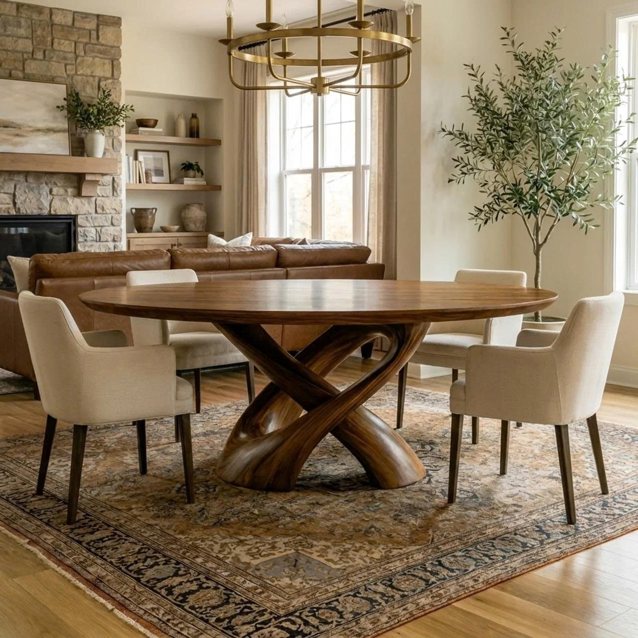 Rustic Handmade Live Edge Dining Table Kitchen