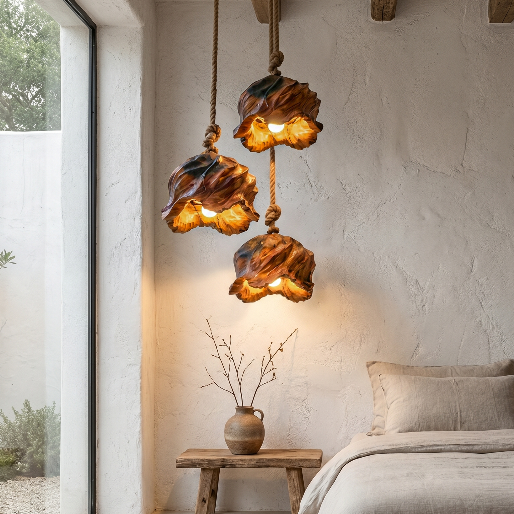 Modern Pendant Lamp With Smooth Organic Form For Bedroom