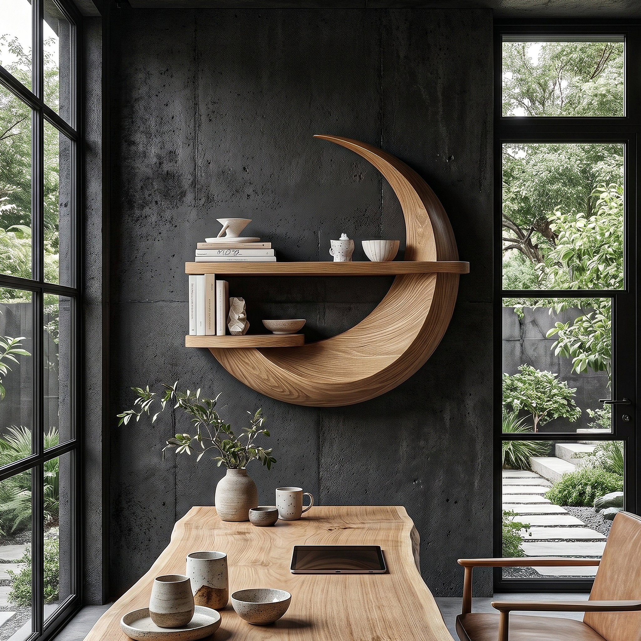 Rustic Floating Shelf With Natural Wood Display Storage For Living Room