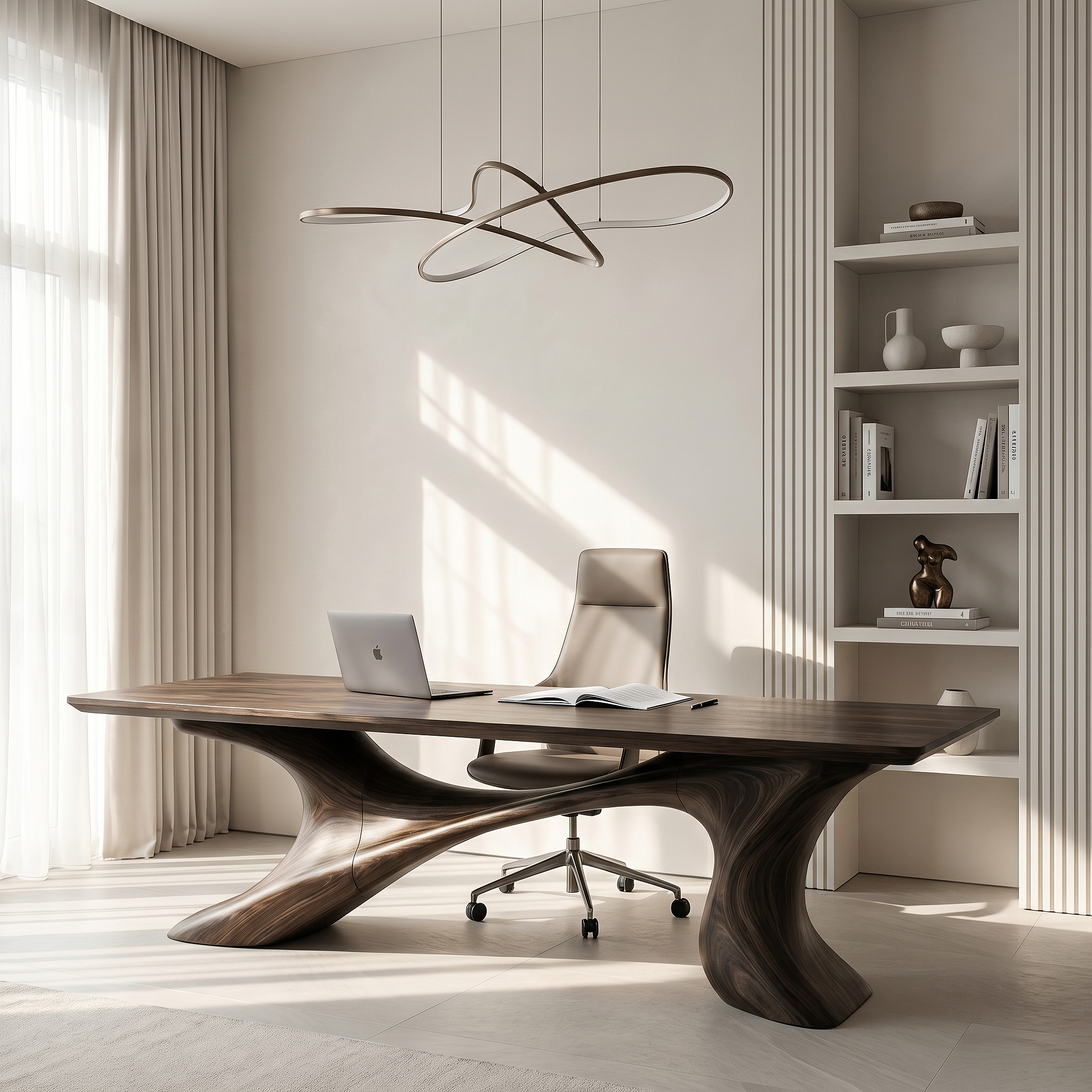 Sculptural Office Desk Organic Modern Furniture For Executive Workspace