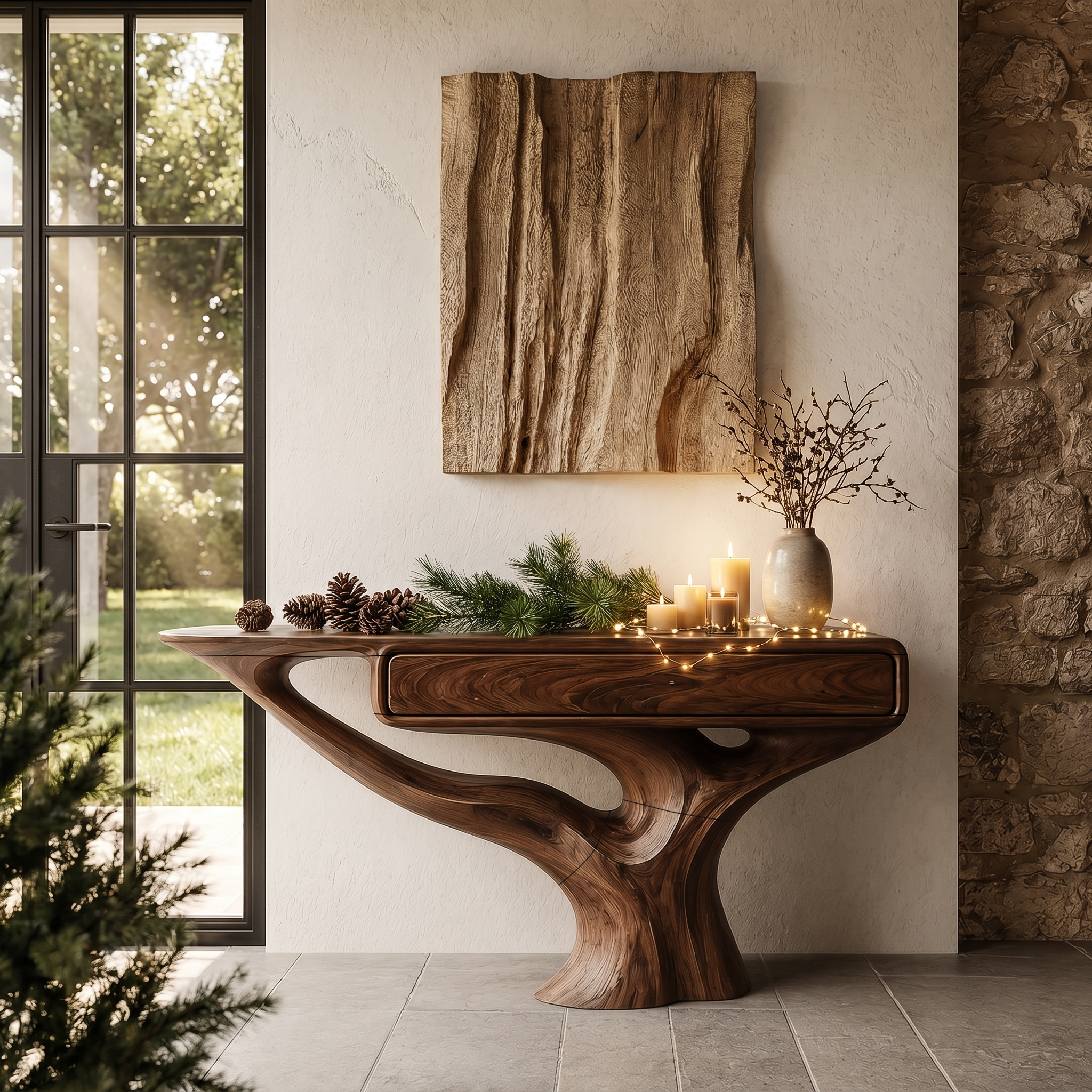 Modern Console Table With Storage Cabinet For Living Room
