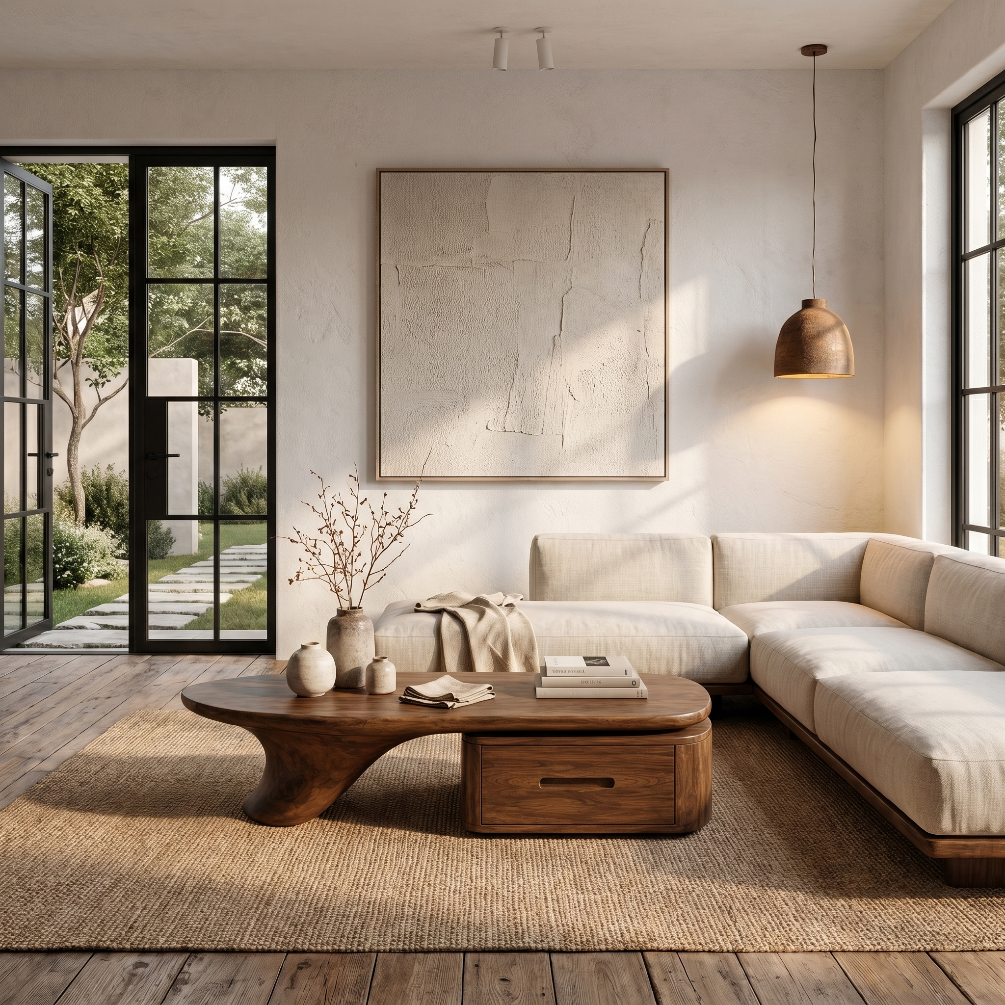Modern Coffee Table With Built In Drawer Storage For Living Room