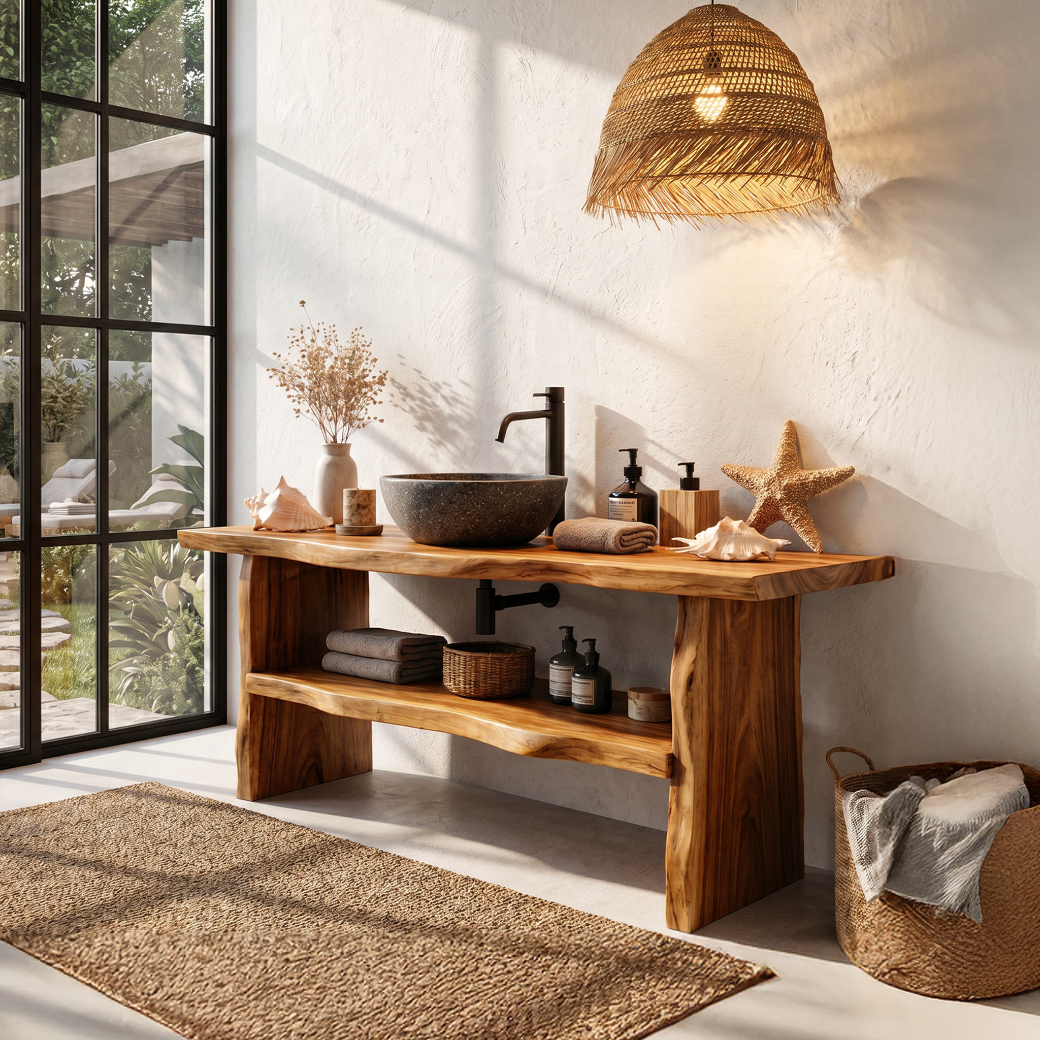 Farmhouse Branch Bathroom Vanity Freestanding Sink Console