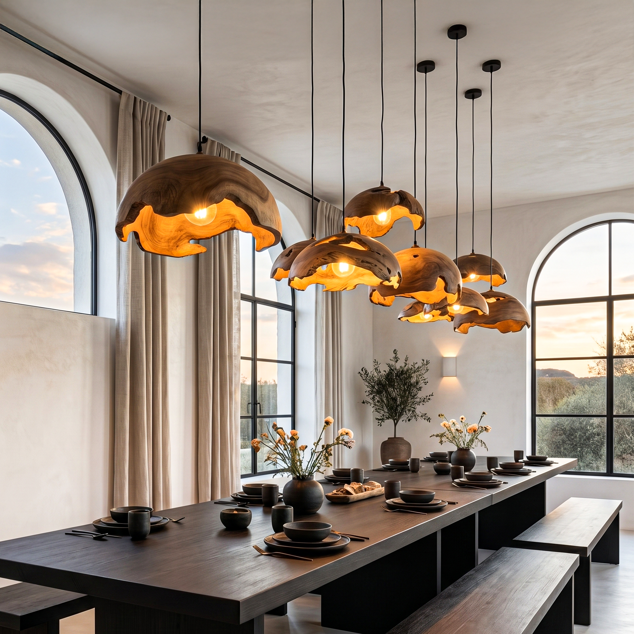 Modern Organic Pendant Lamp For Dining Room And Kitchen