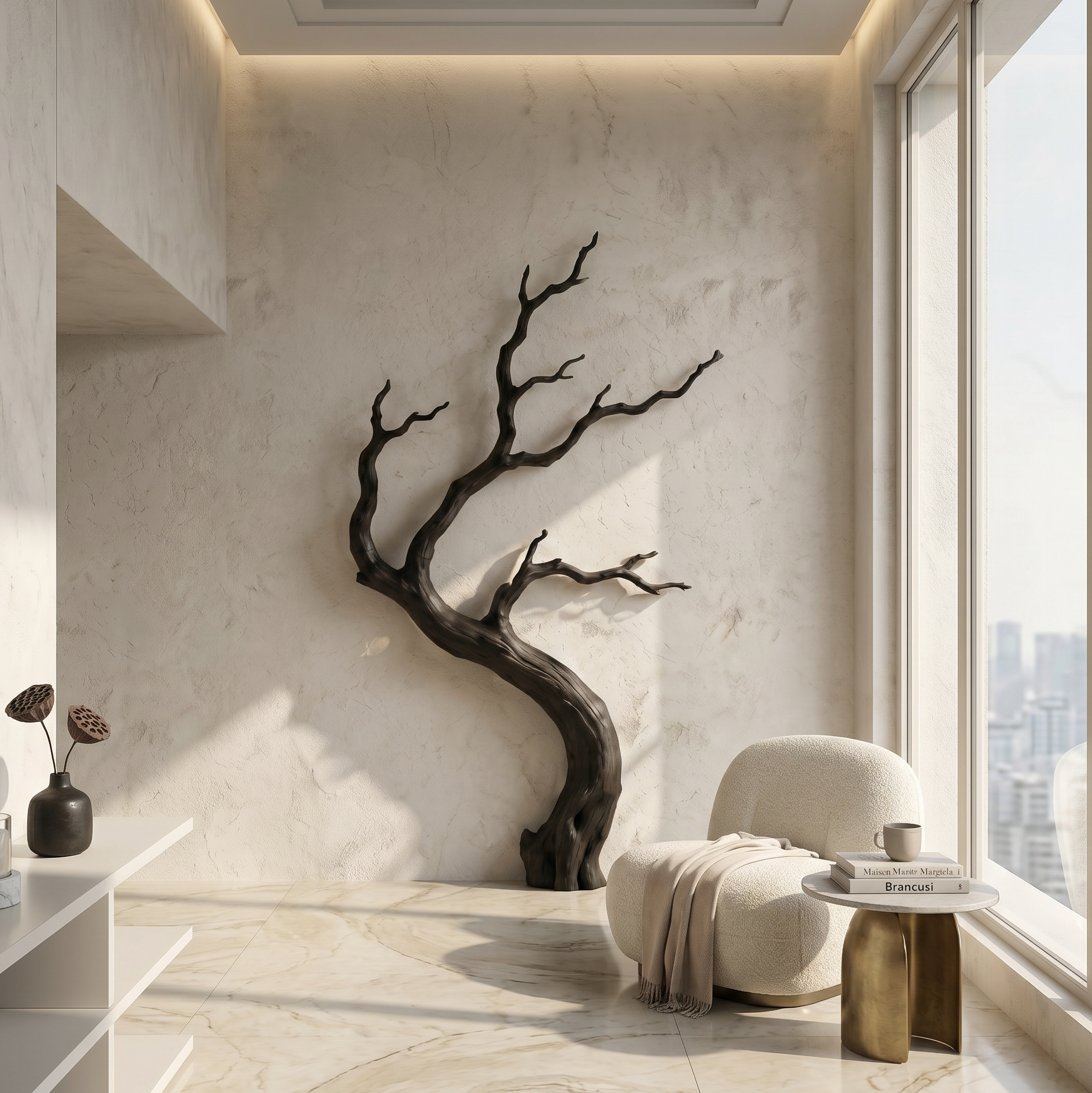 Rustic Wall Decor Tree Branch Design For Living Room