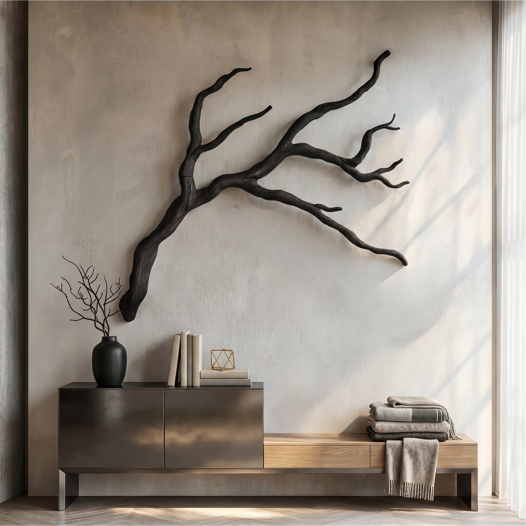 Modern Wall Decor Sculptural Branch Form For Living Room