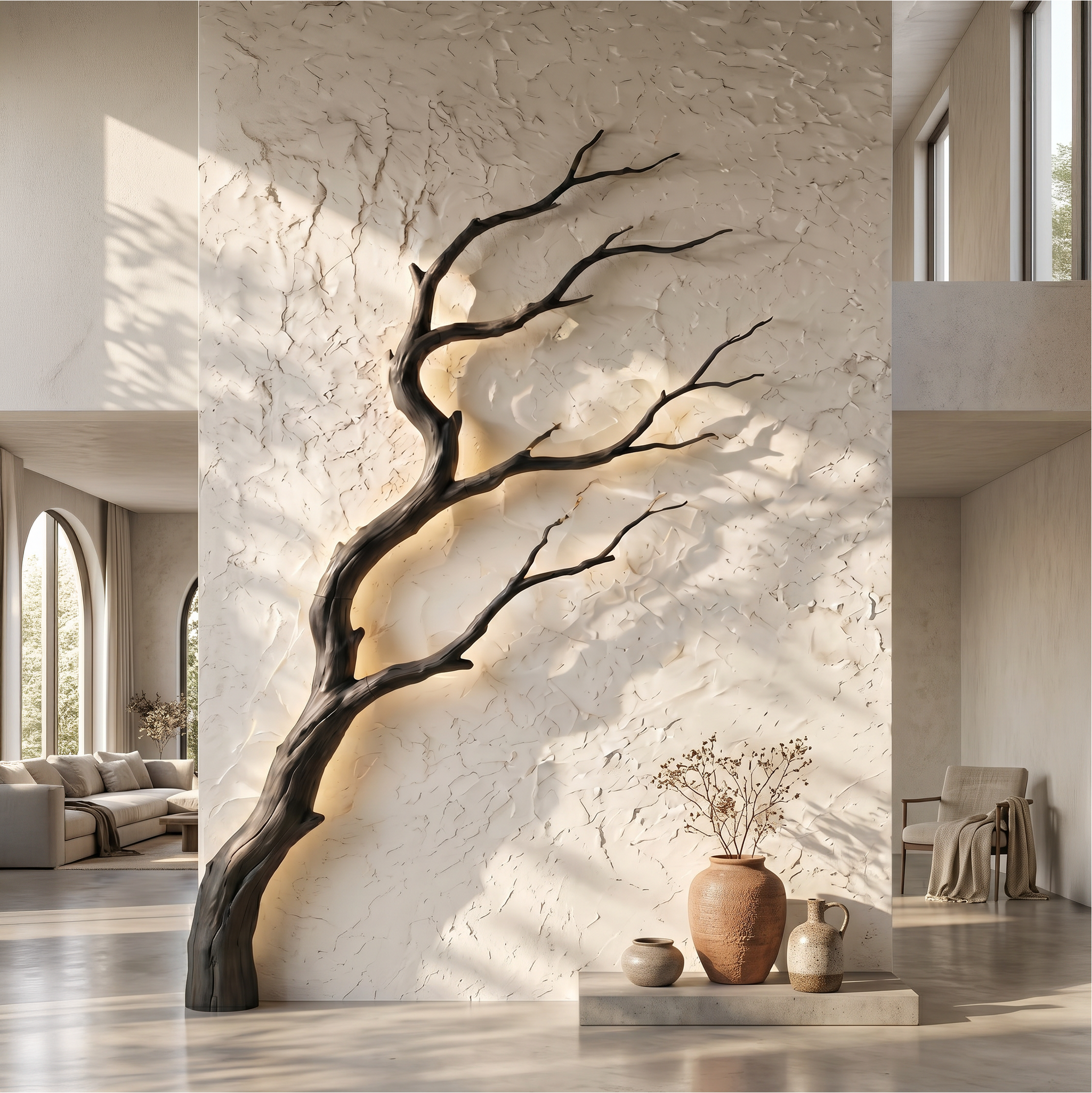 Organic Modern Wall Decor Sculptural Tree Branch For Entryway
