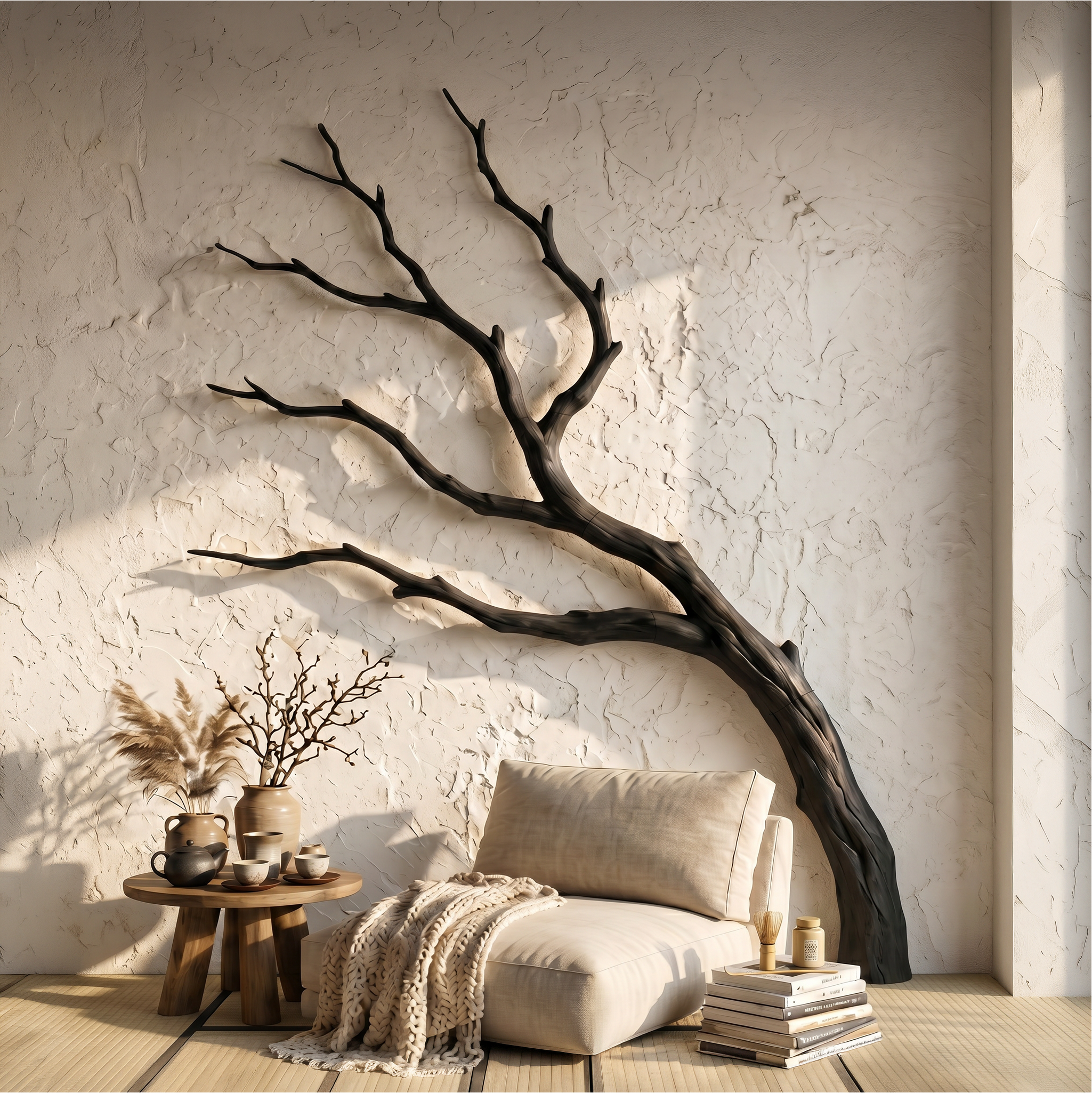 Contemporary Wall Decor Natural Tree Branch Form For Living Room