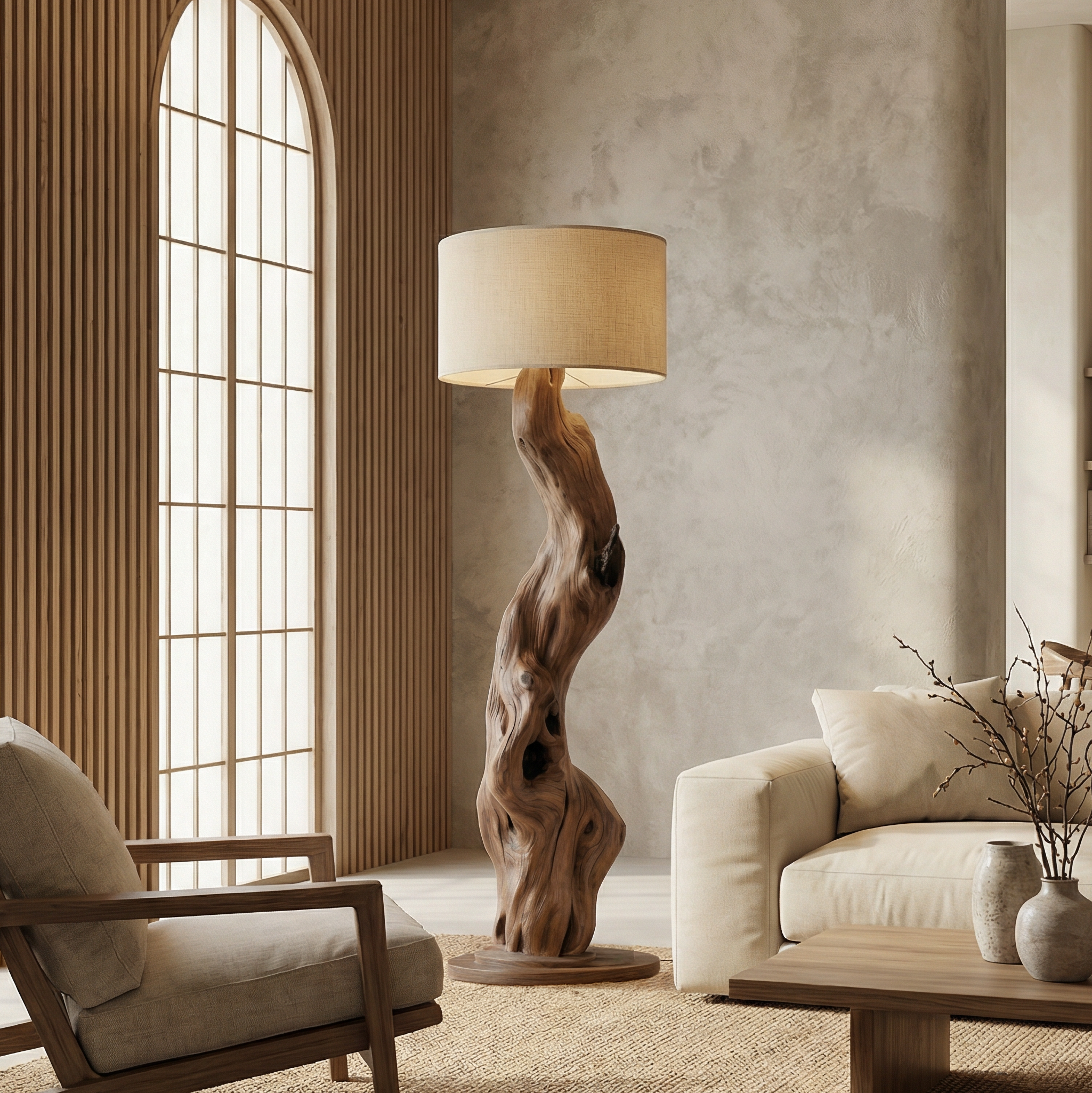 Modern Wooden Standing Floor Lamp For Bedroom And Living Room