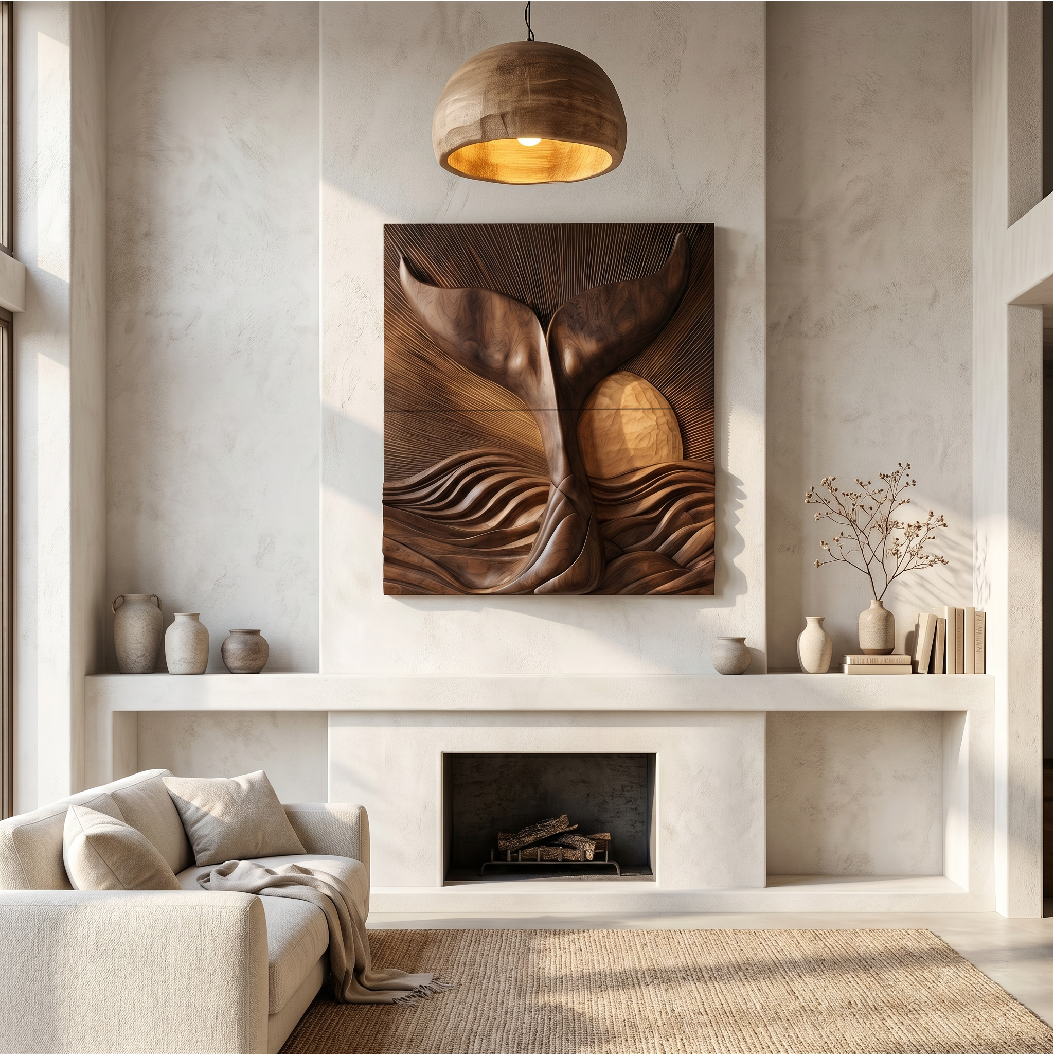 Abstract Botanical Wall Art Panel For Living Room And Entryway