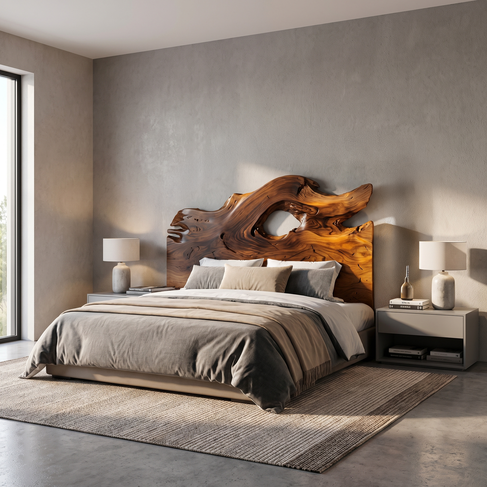 Organic Driftwood Headboard Wooden Bed Headboard For Bedroom