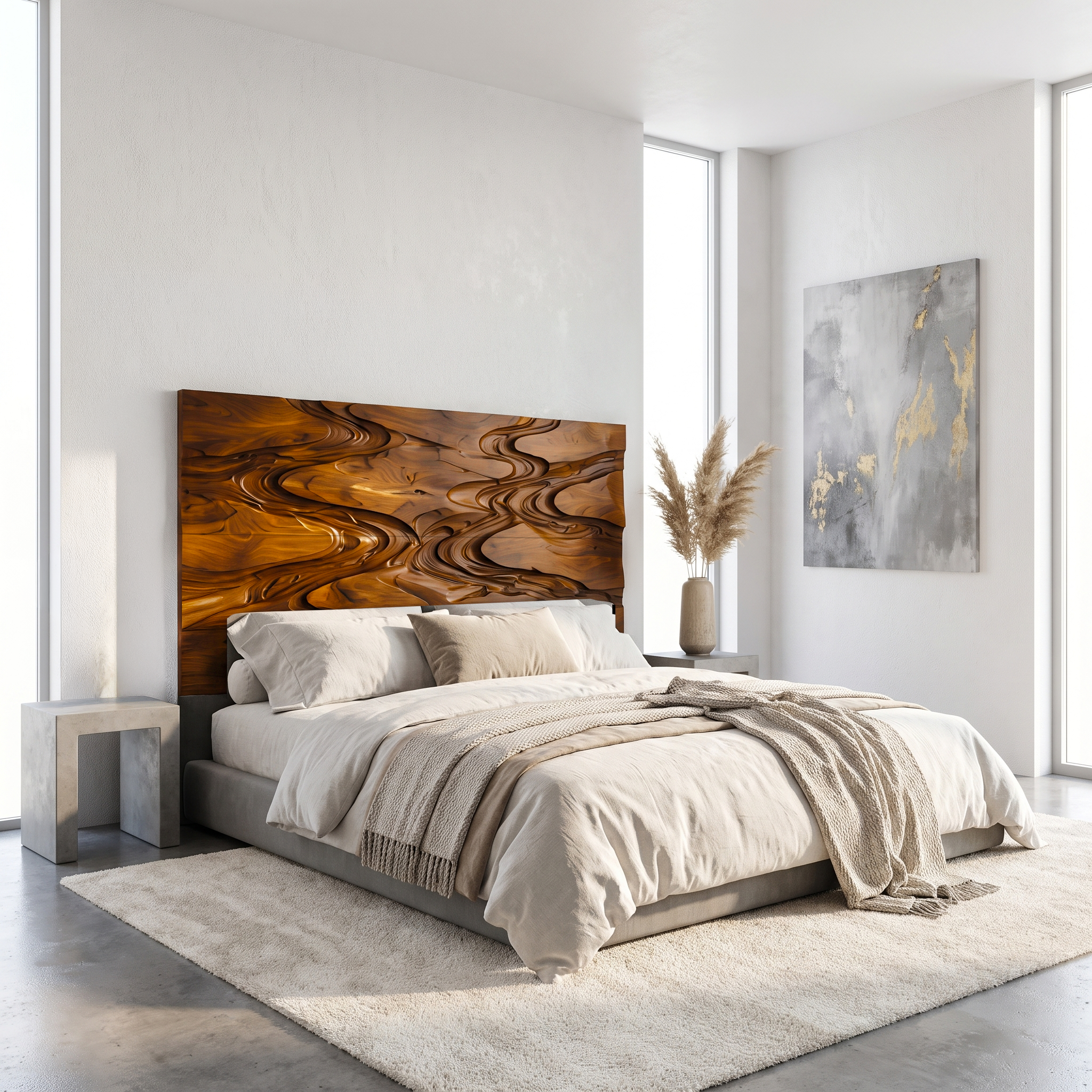 Rustic Live Edge Headboard Wooden Bed Headboard For Bedroom