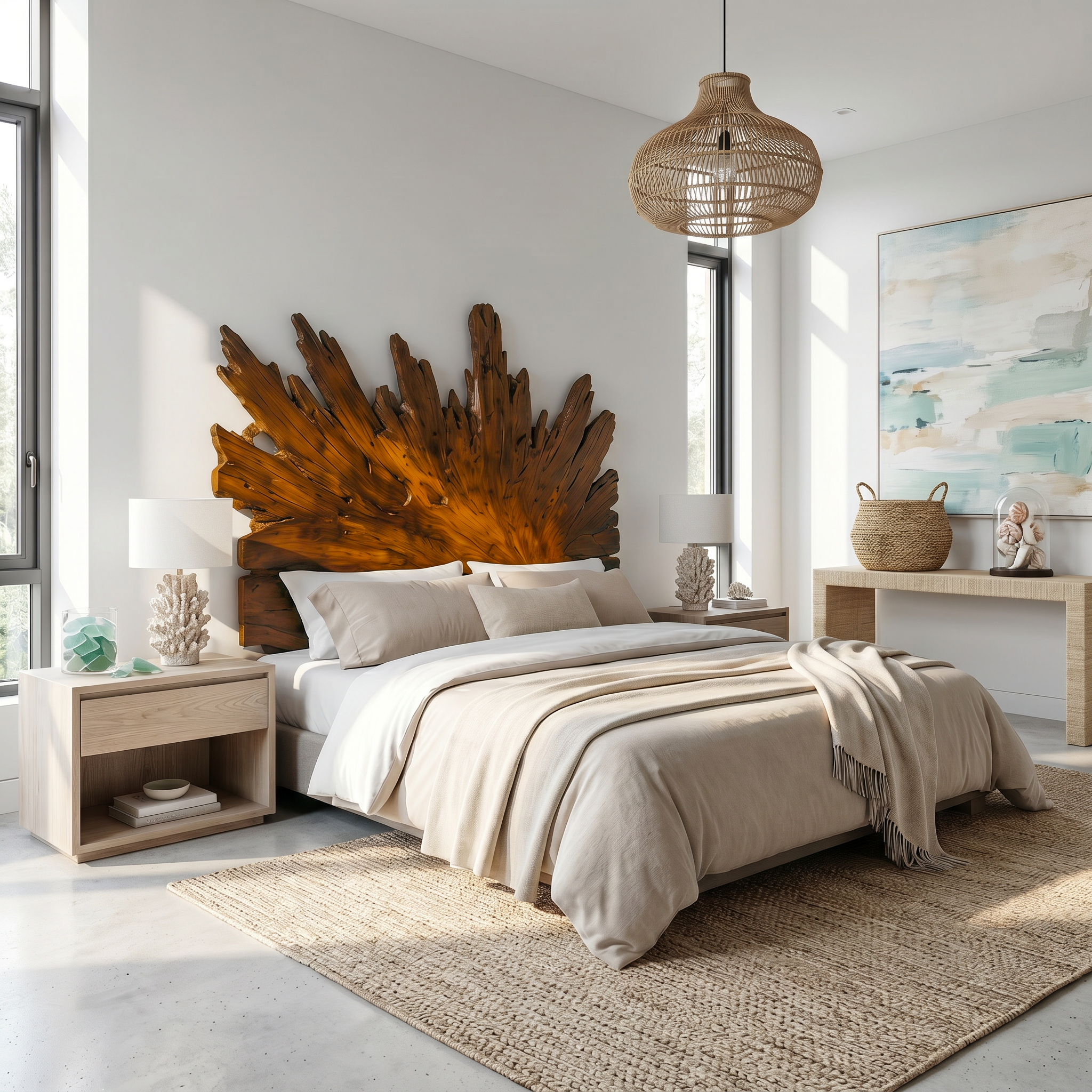 Art Deco Sunburst Headboard Wooden Bed Headboard For Bedroom