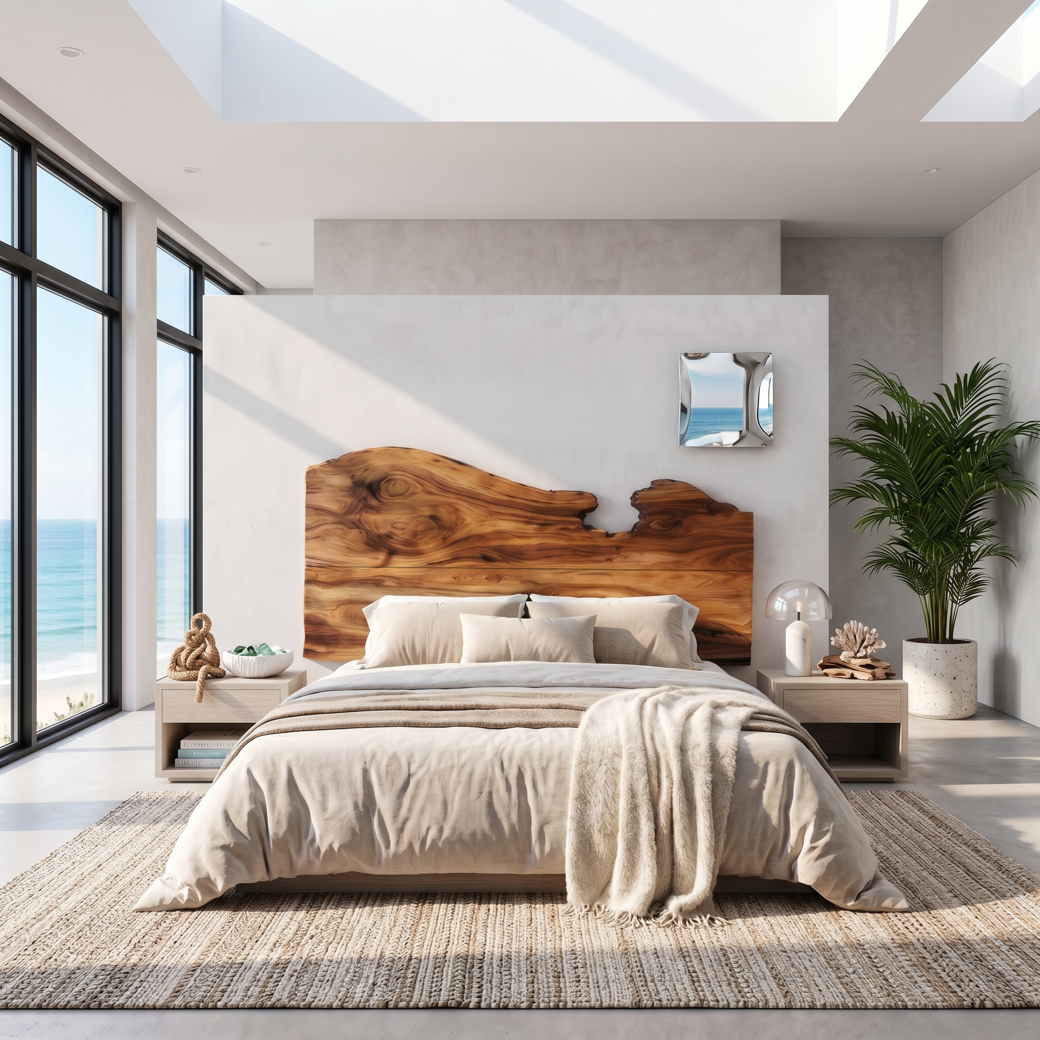 Contemporary Live Edge Headboard Wooden Bed Headboard For Bedroom