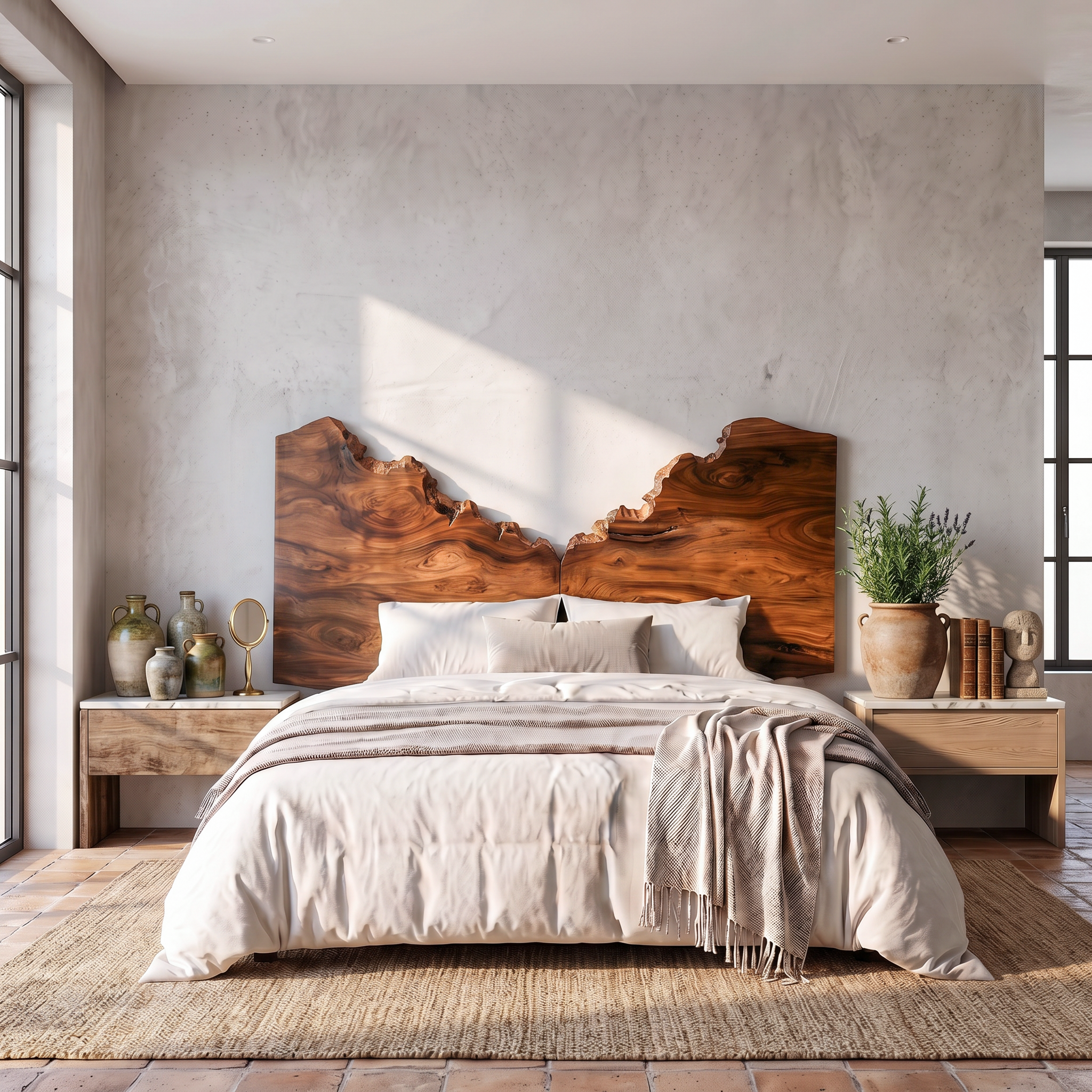 Organic Live Edge Headboard Wooden Bed Headboard For Bedroom