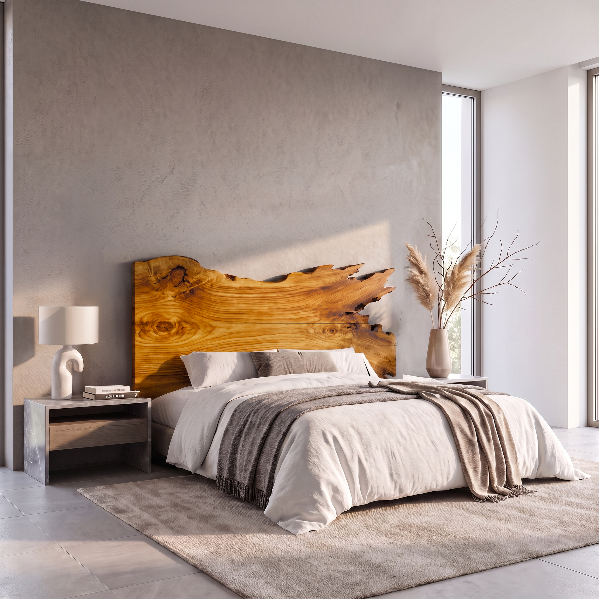 Modern Split Edge Headboard Wooden Bed Headboard For Bedroom