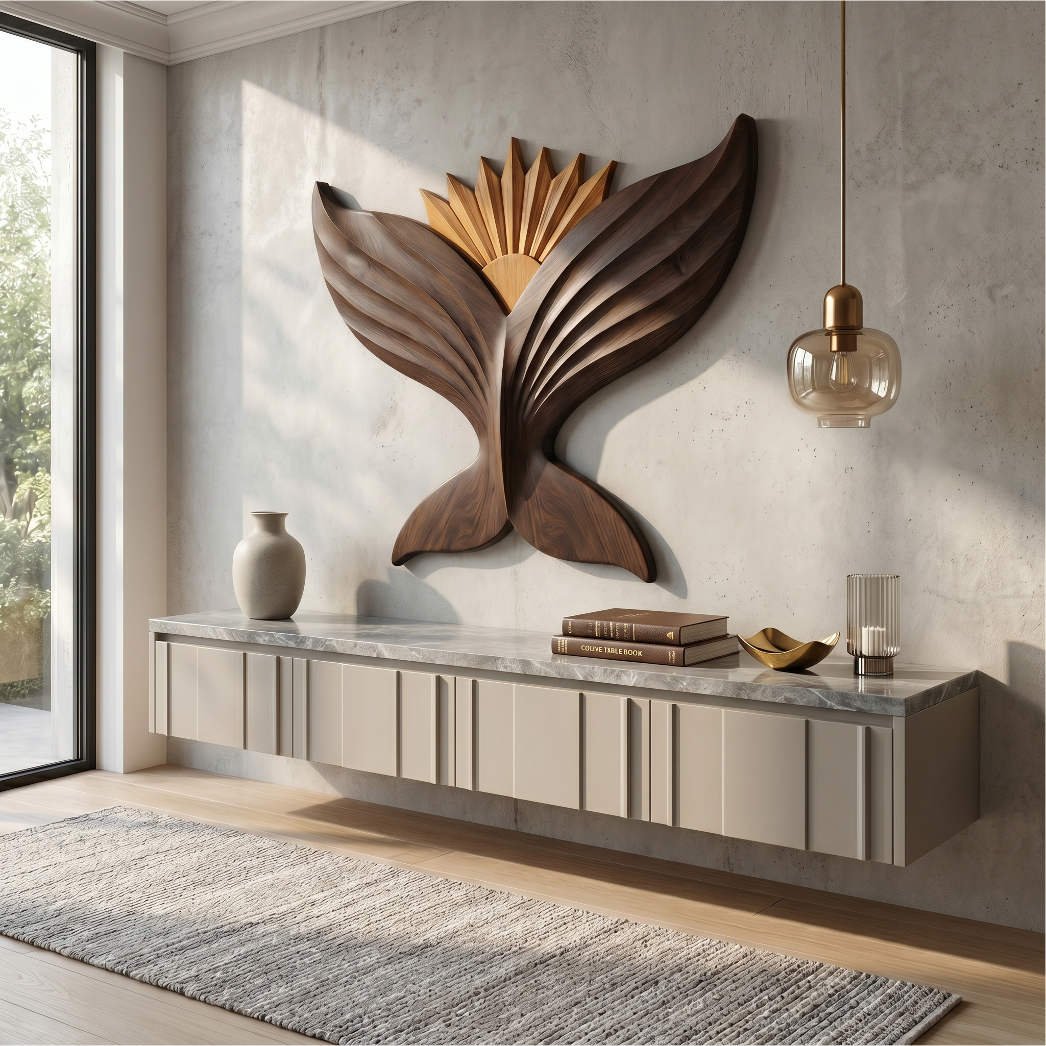 Sculptural Eagle Wooden Wall Art For Living Room And Entryway