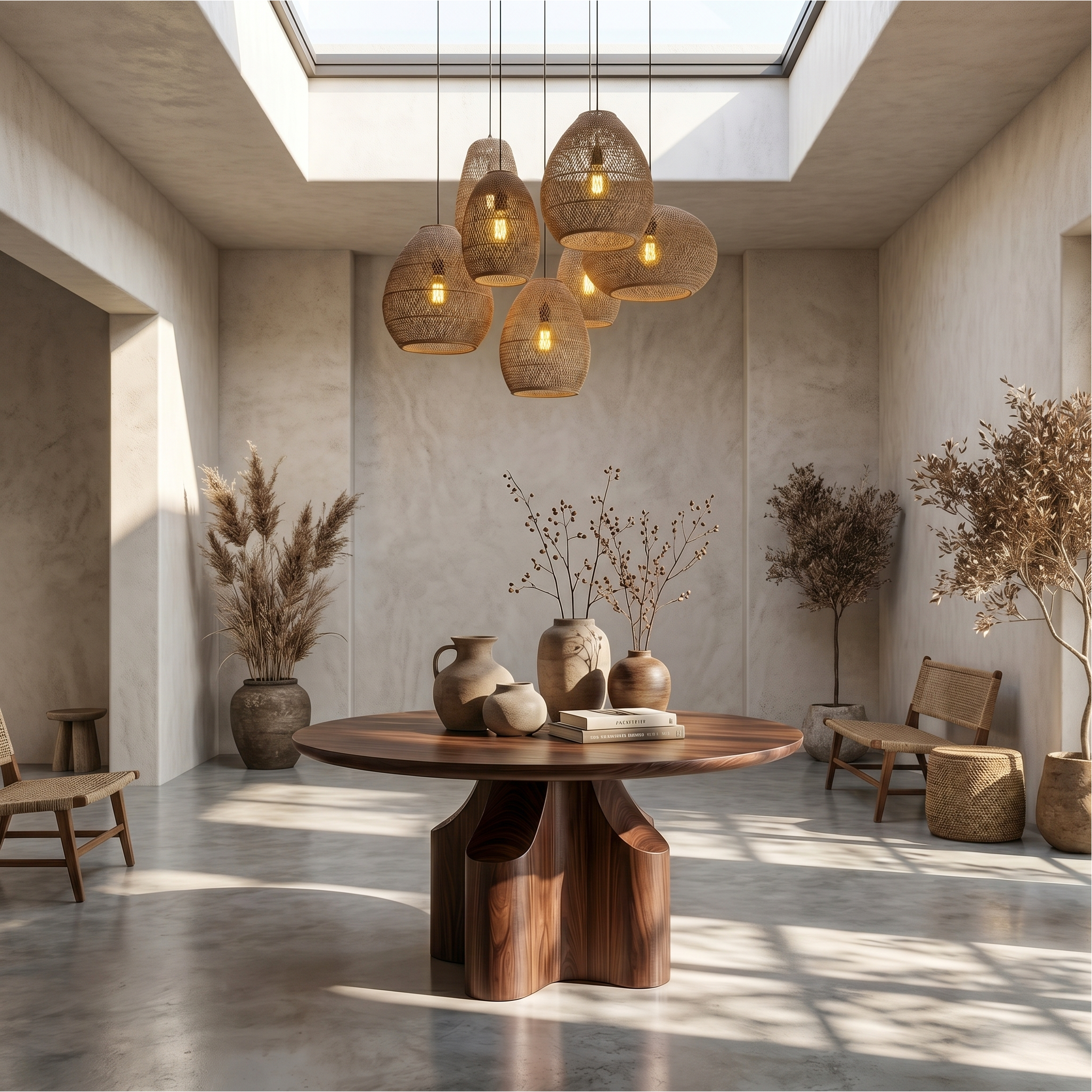 Contemporary Foyer Table With Sculptural Solid Wood Pedestal Base For Entryway And Hallway