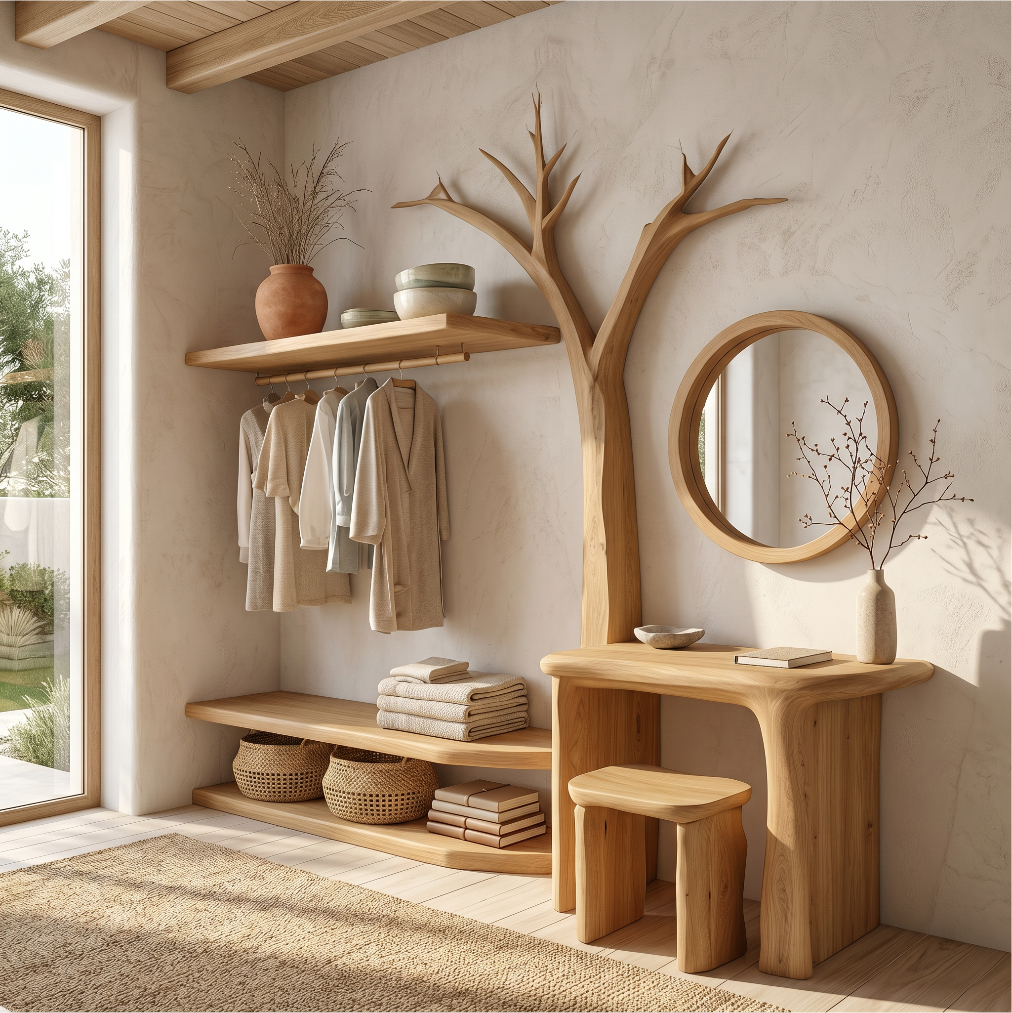 Organic Tree Coat Rack Dressing Table Bedroom And Dressing Room