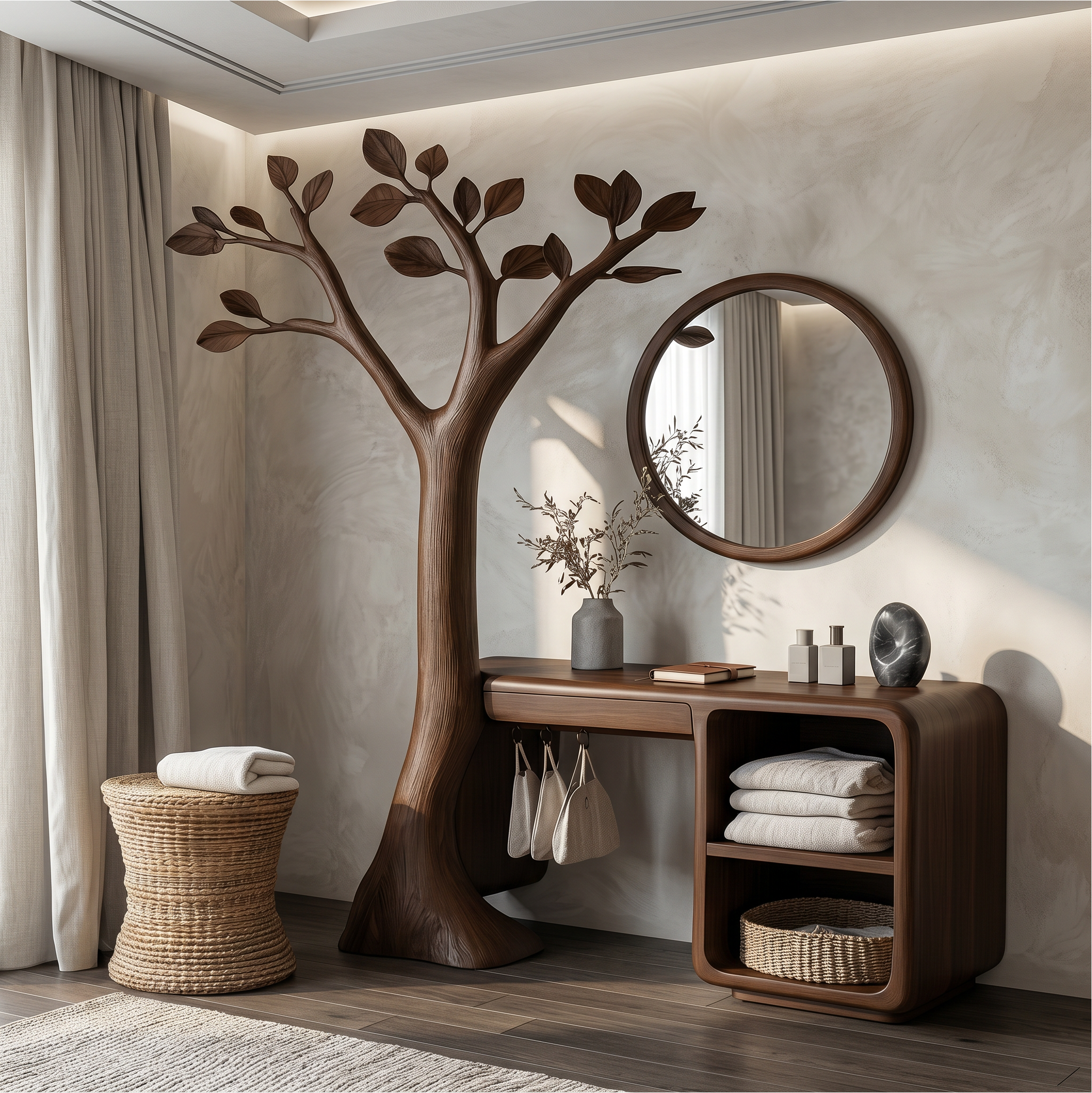 Contemporary Corner Makeup Vanity Bedroom Or Walk In Closet