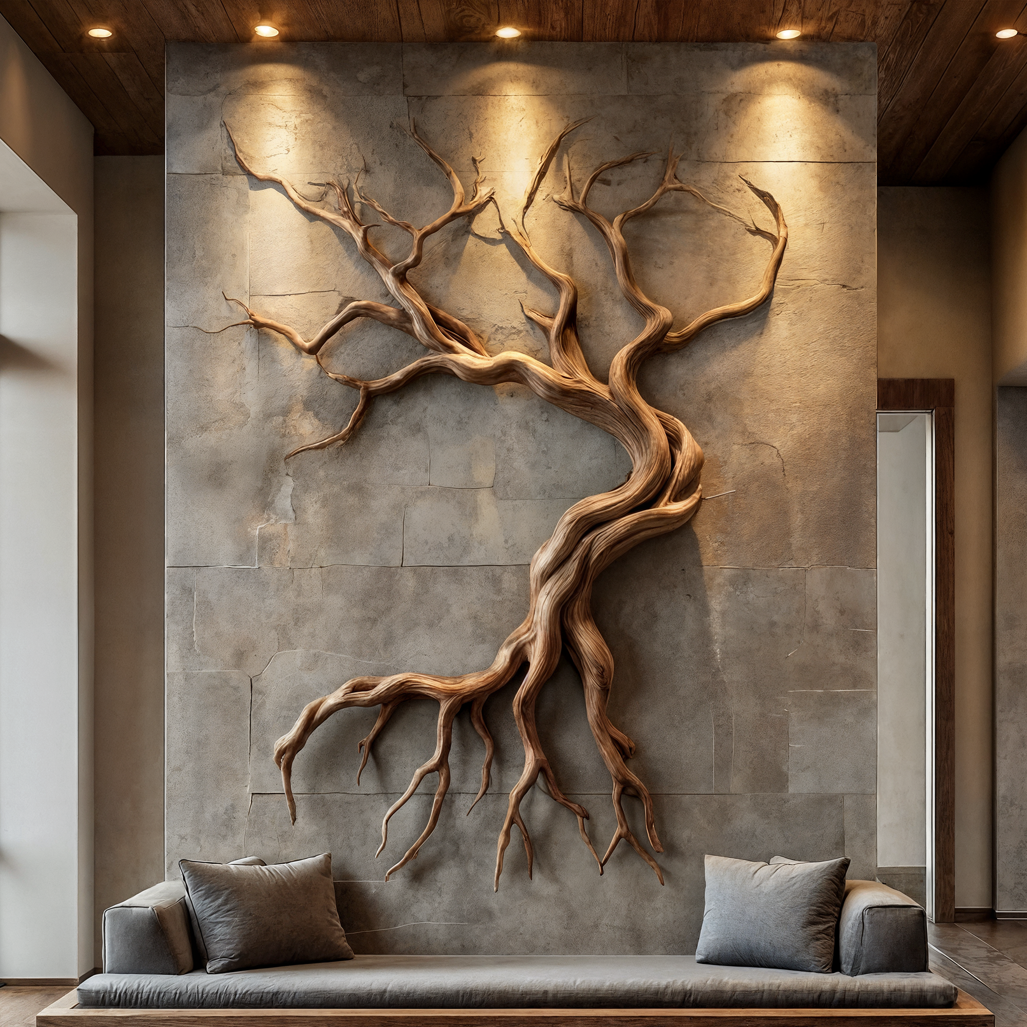Modern Tree Branch Sculpture Wall Decor Living Room