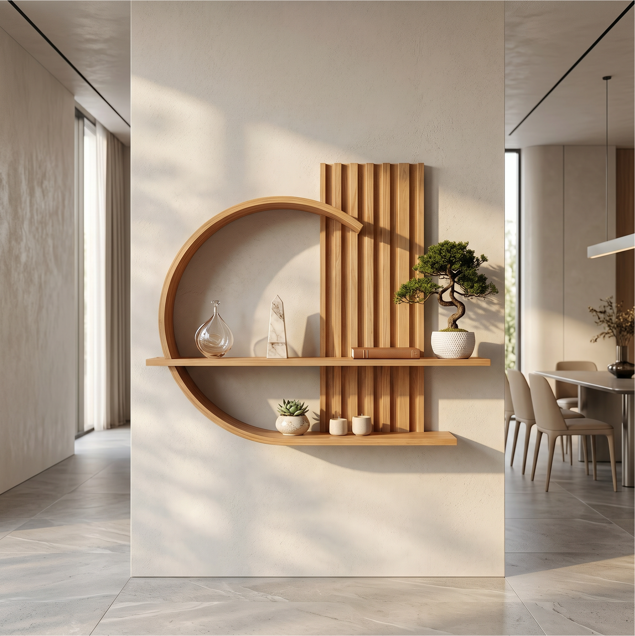 Japandi Organic Modern Wall Shelf Living Room And Bedroom
