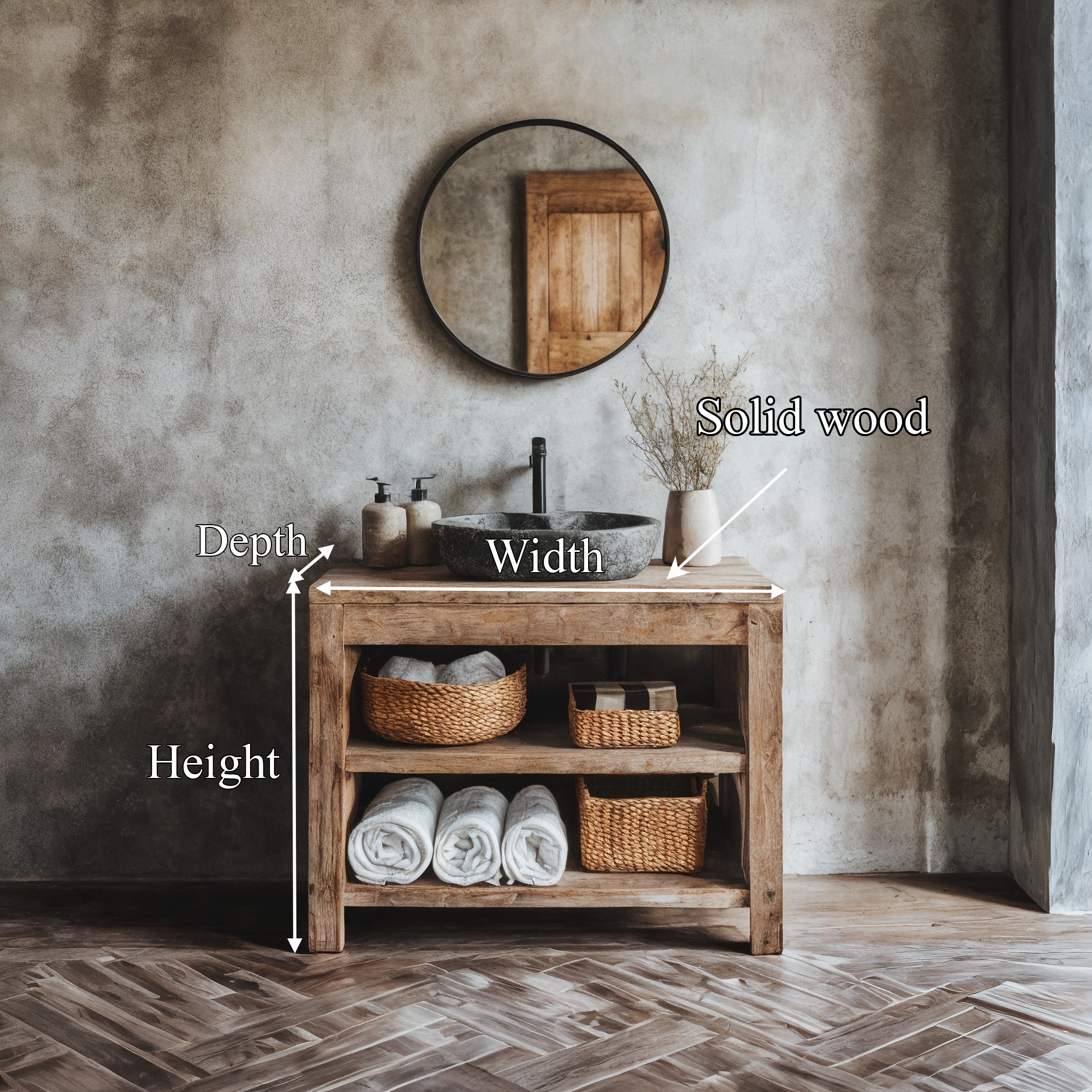 Custom Reclaimed Wood Vanity Bathroom