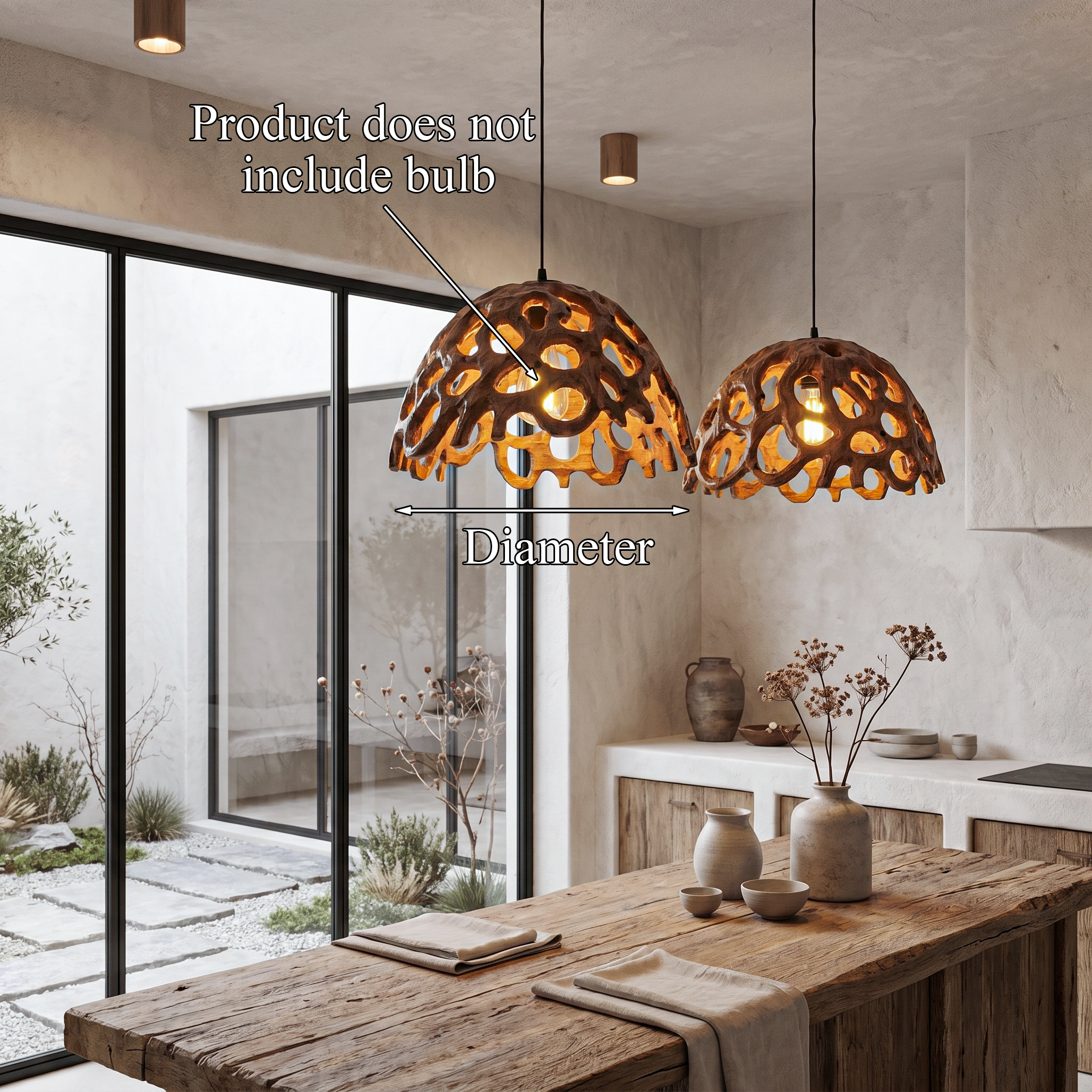 Organic Pendant Lamp With Perforated Sculptural Design For Dining Room And Kitchen