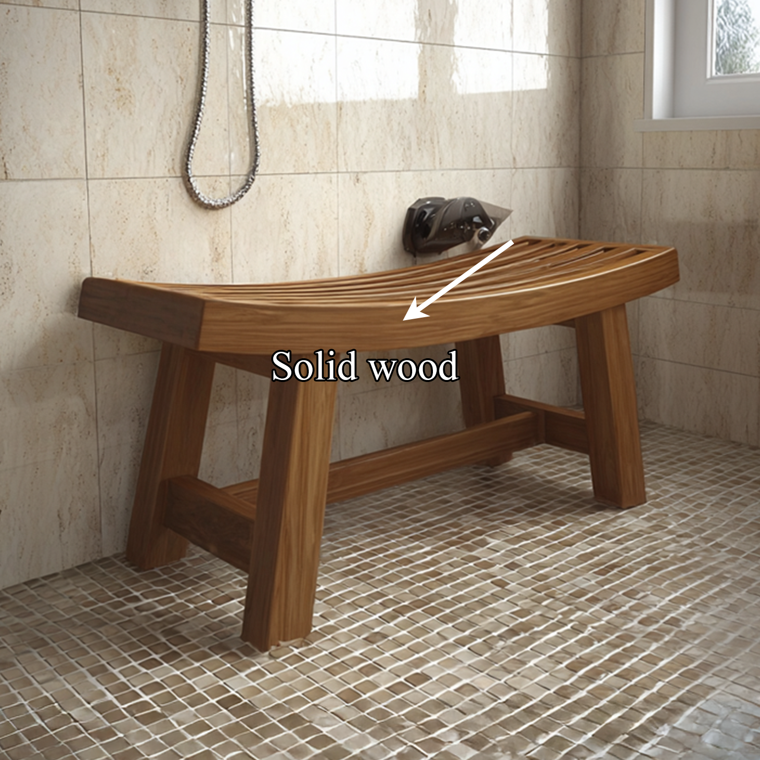 Mid Century Bench Bathroom Spa Seat Entryway