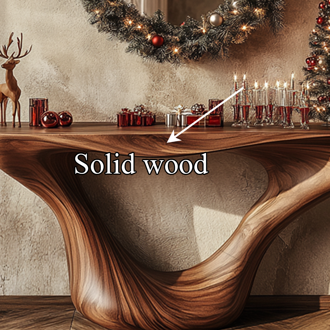 Mid Century Console Table Christmas Living Room Holiday Display