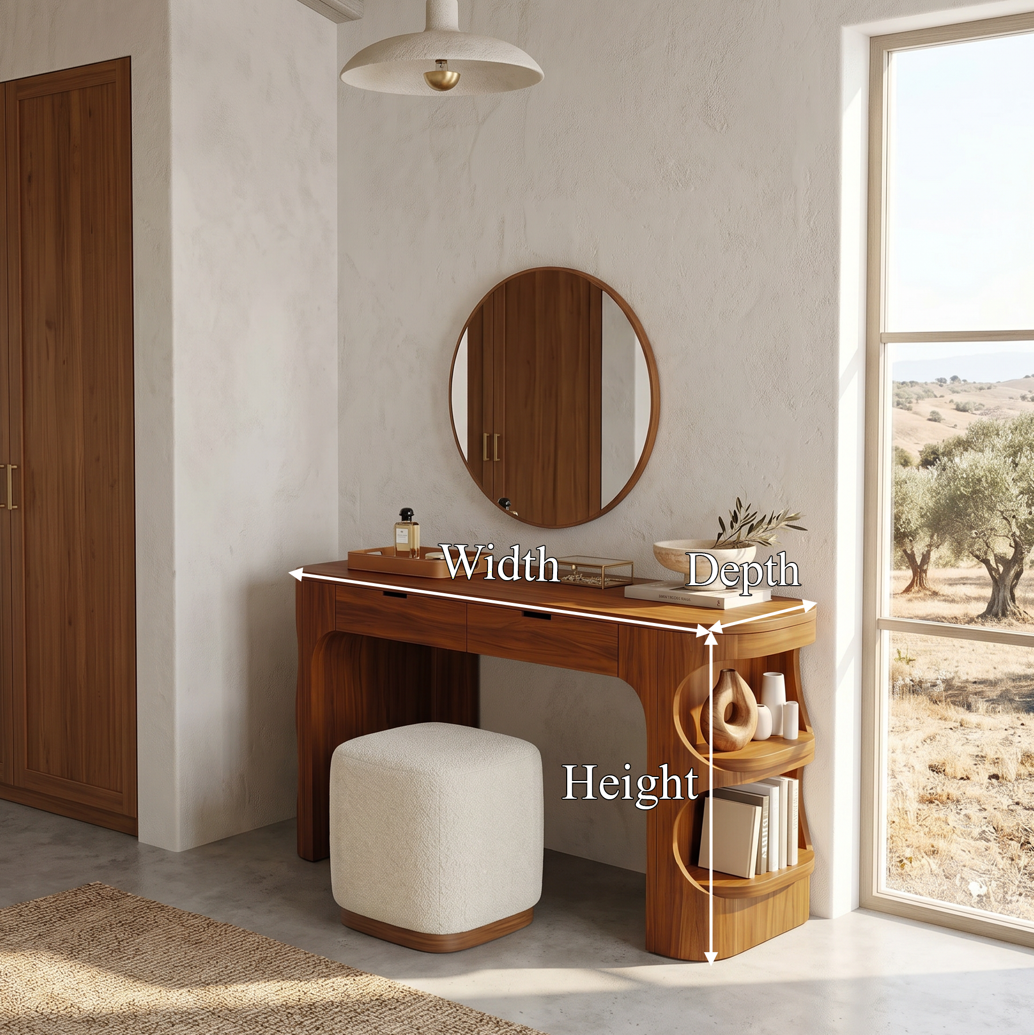Minimalist Vanity Table With Drawer Storage For Bedroom
