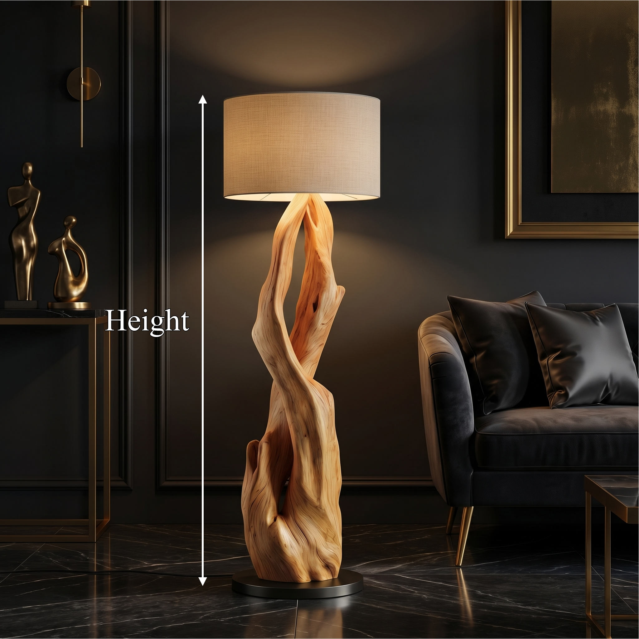 Luxury Organic Modern Sculptural Floor Lamp For Bedroom And Corner