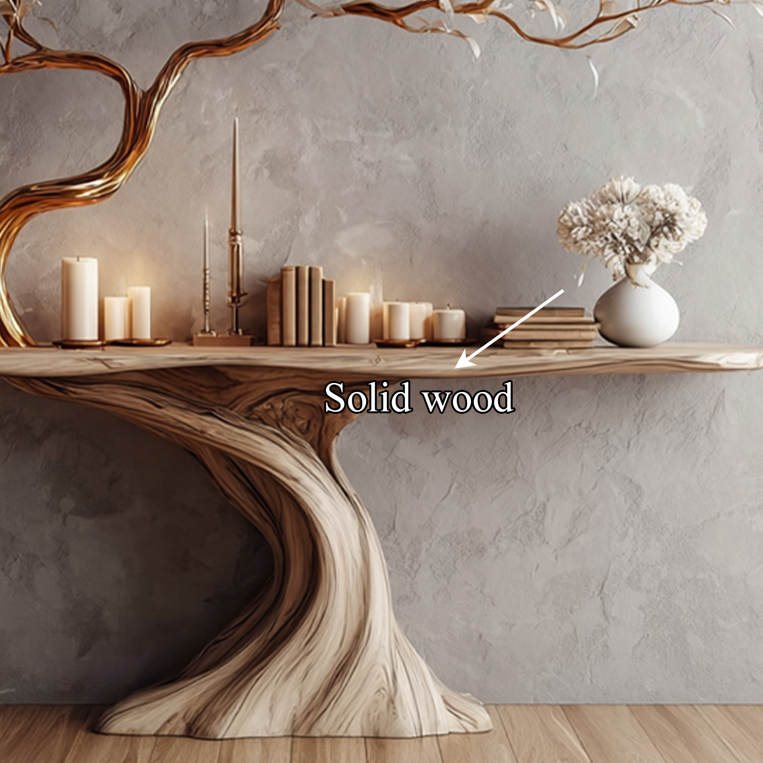 Midcentury Tree Console Table Entryway