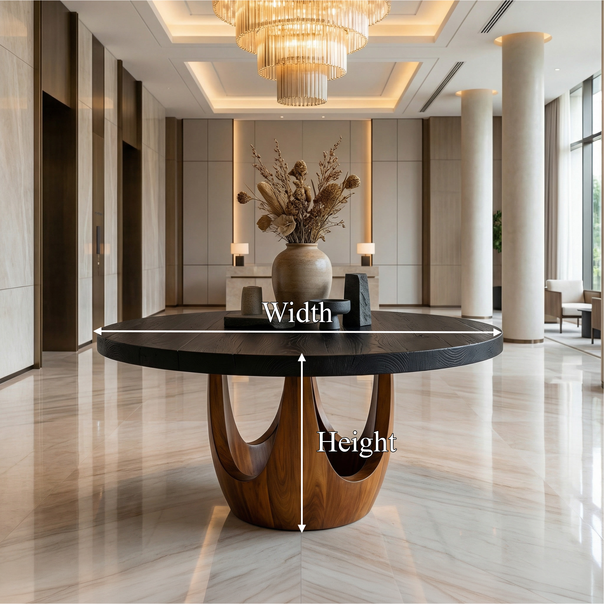 Modern Luxury Round Foyer Table For Entryway And Lobby