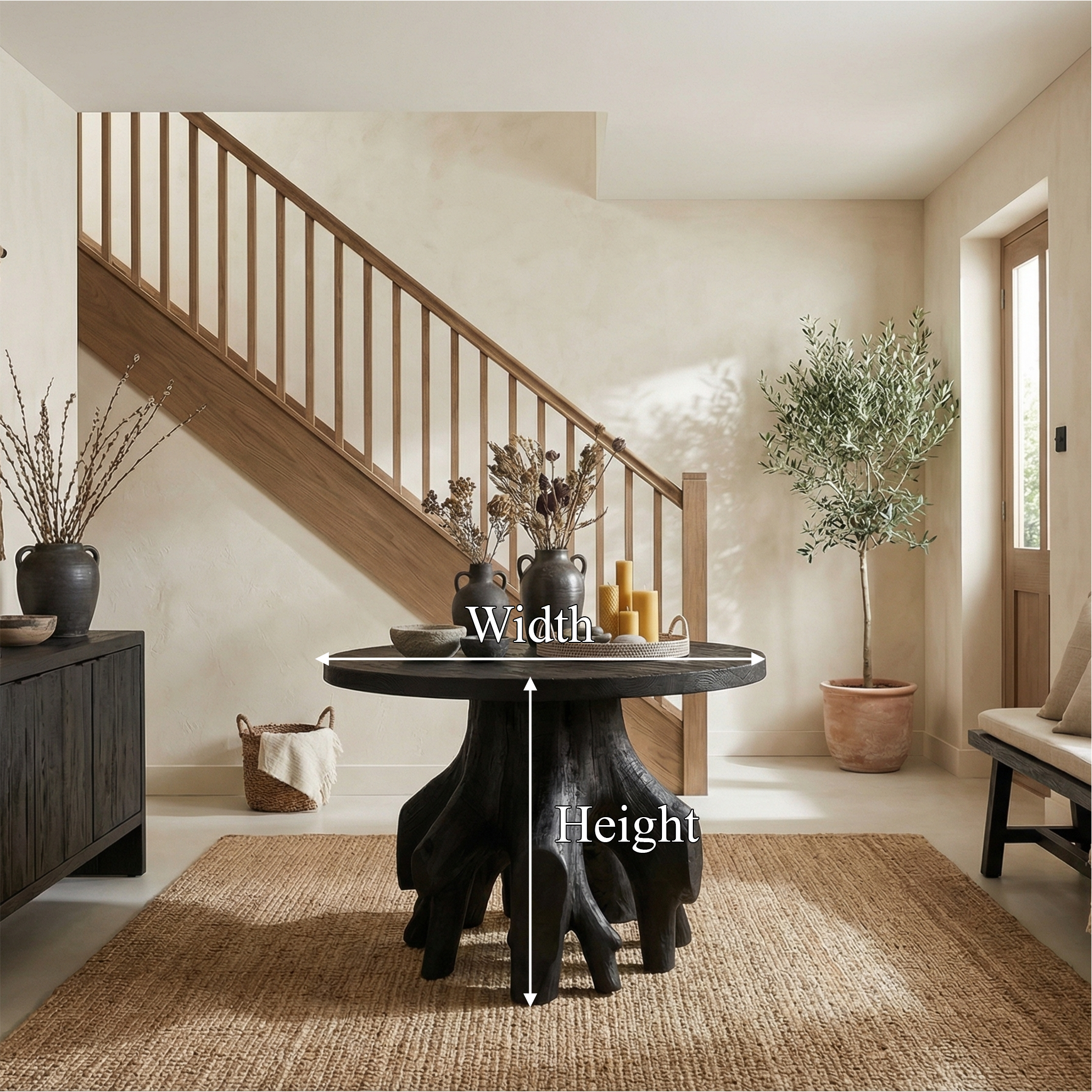 Organic Sculptural Foyer Table For Entryway Or Living Room