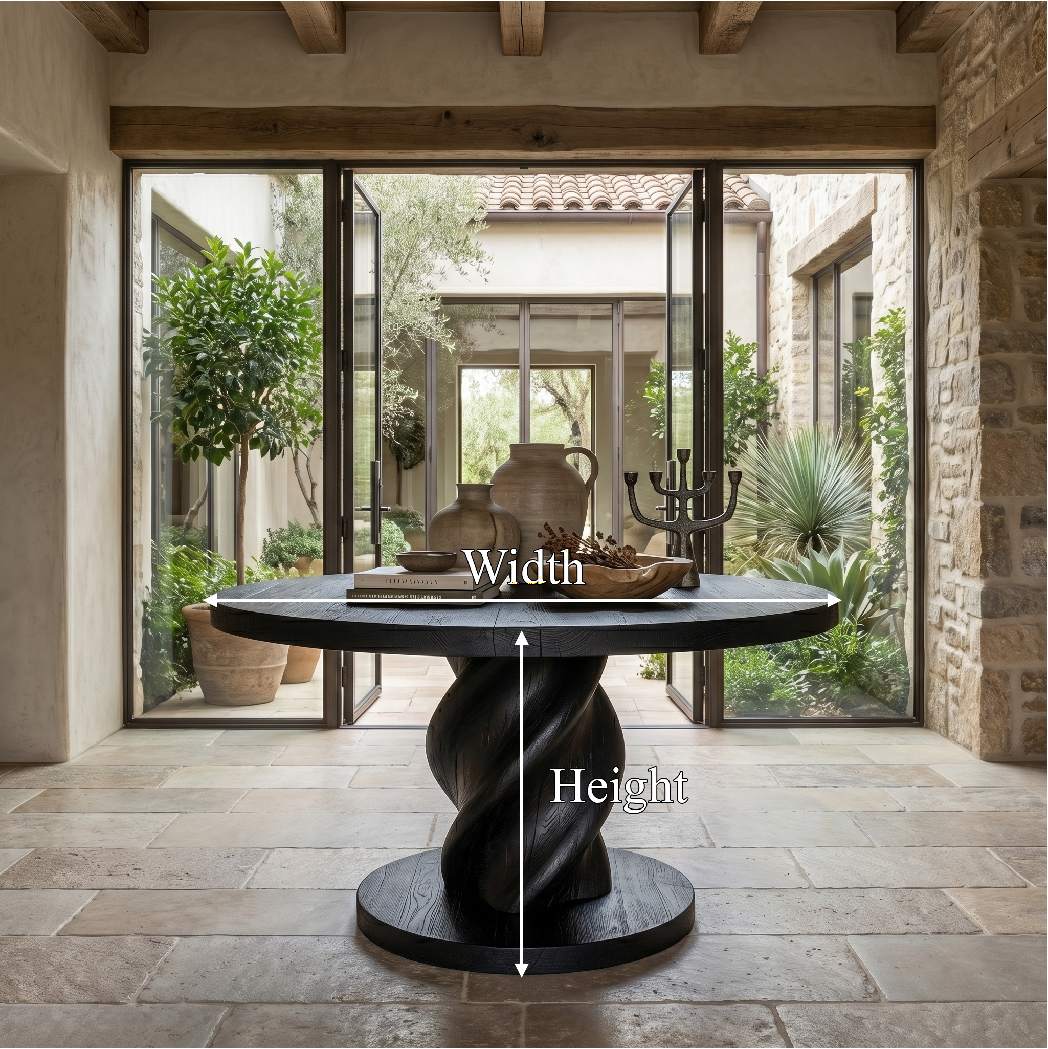 Modern Luxury Statement Round Entry Table For Entryway And Lobby