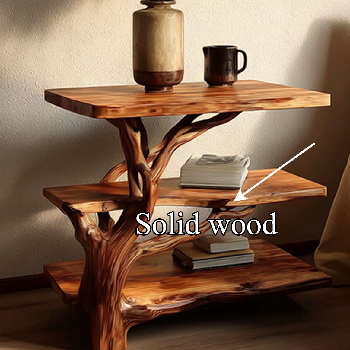 Rustic Tree Bedside Table Bedroom