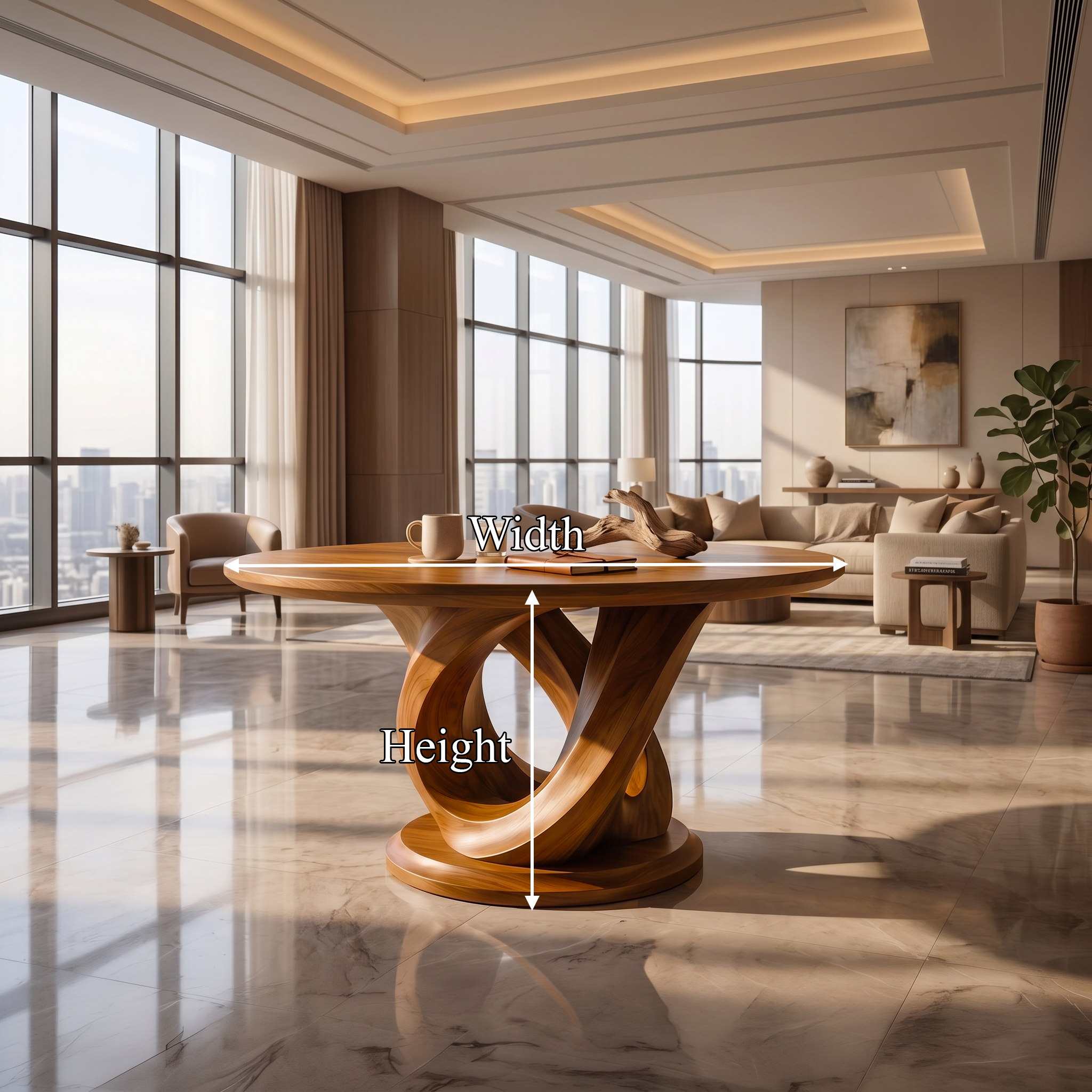 Modern Foyer Table Handcrafted Sculptural Base For Entryway