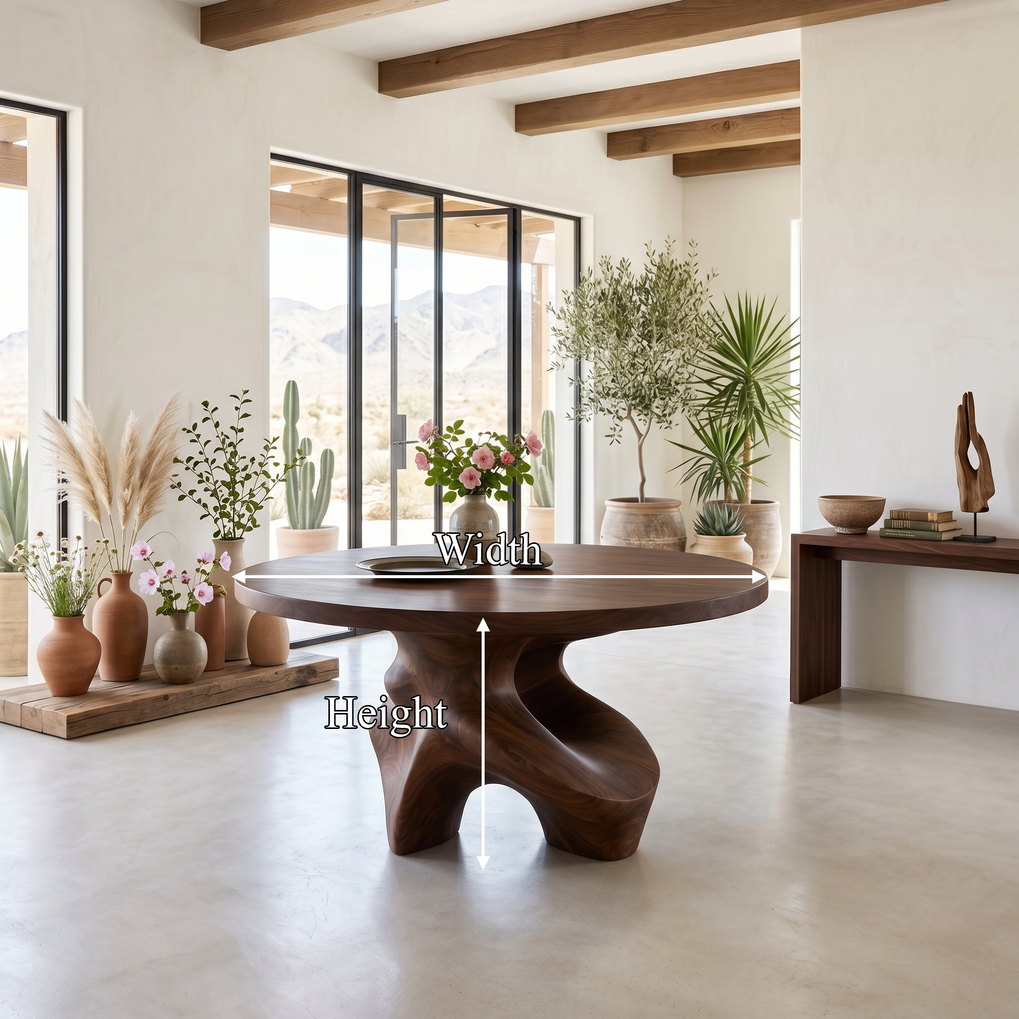 Minimalist Foyer Table Handcrafted Organic Base For Entryway